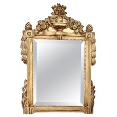Antique 19th Century Louis XVI Grey Lacquered Mirror