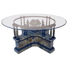 Couchtisch im neoklassischen Stil aus Bronze und Marmor mit Glasplatte von Maitland-Smith