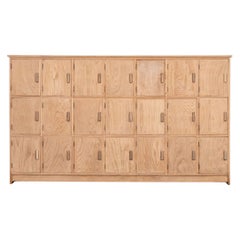 Large English Oak & Pine Locker Cabinet