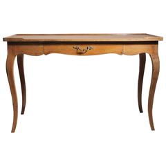 Graceful Hollywood Regency Italian Parquet Desk in the French Louis XV Style