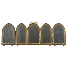 Antique Set of Mirrors, Triptych Mirrors and a Pair of Mirrors, 19th Century.