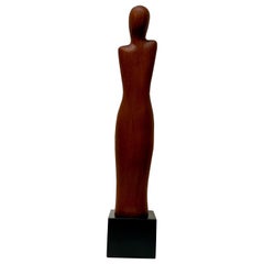 Nikita Carpenko Modernist Wood Figurative Skulptur c1940s
