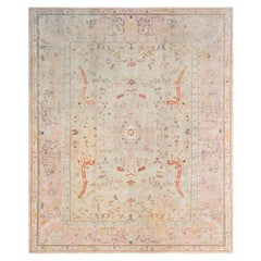 Doris Leslie Blau Antique Turkish Oushak Beige Botanic Rug