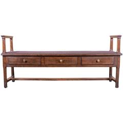 French Country Normandy Window Bench with Storage Drawers