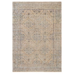 Doris Leslie Blau Auténtica Alfombra Persa Kirman de Lana Hecha a Mano