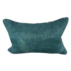 Coussin de coussin turc à ourlet 16 x 24, bleu grisâtre naturel, couvercle n° 6407