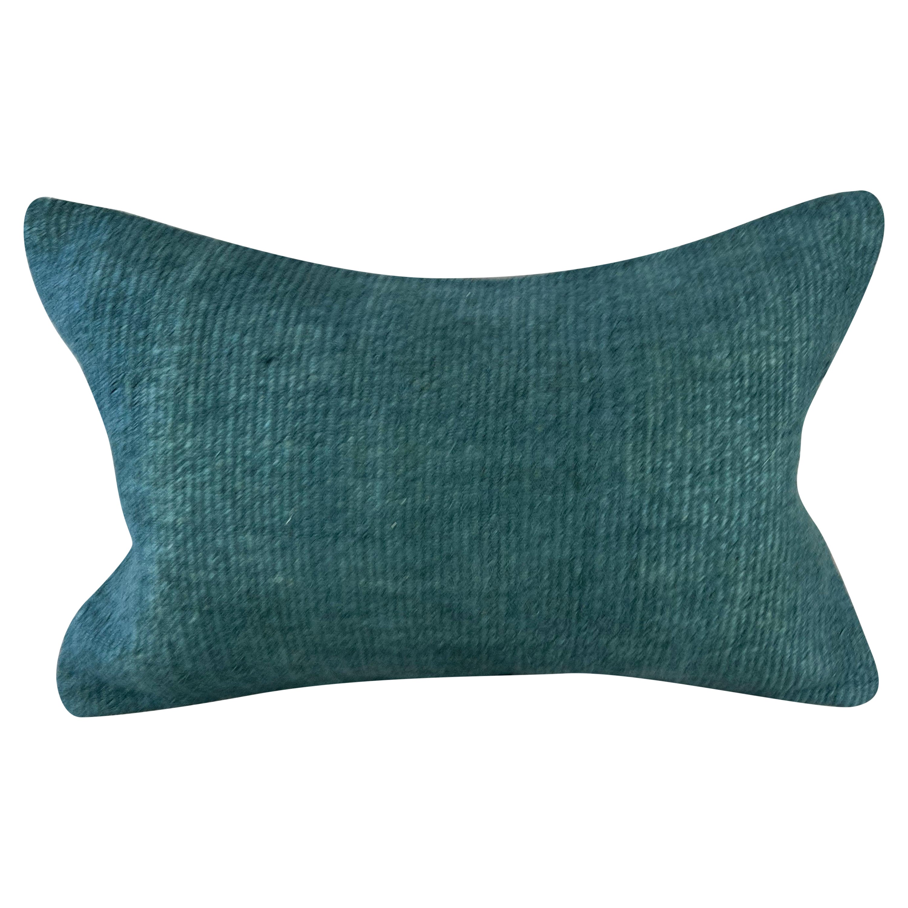 16 x 24 Hemp Turkish Cushion Natural Grayish Blue Pillow Cushion Cover #6403