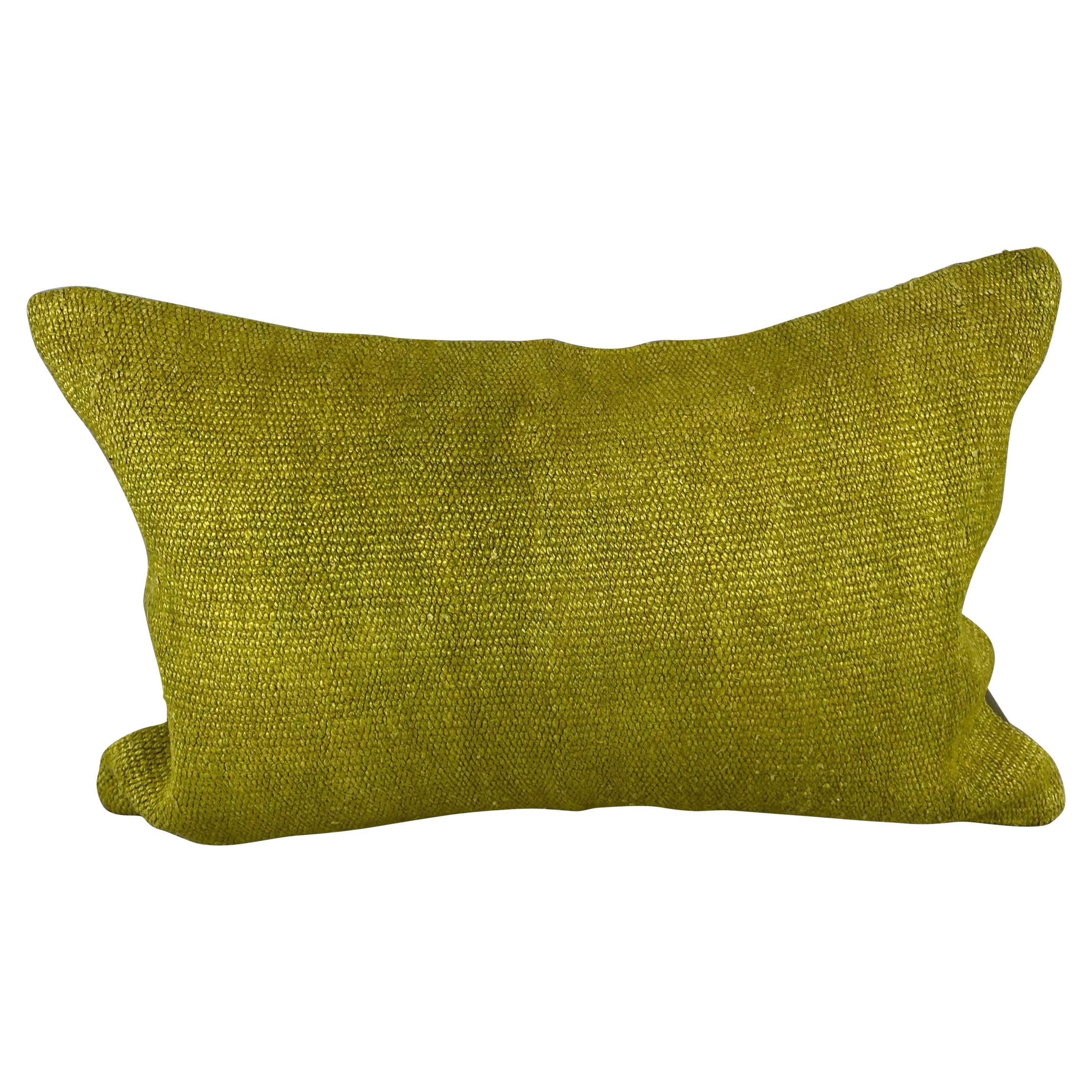 16 x 24 Hemp Pillow Turkish Cushion Natural Green Pillow Cushion Cover #6374 For Sale