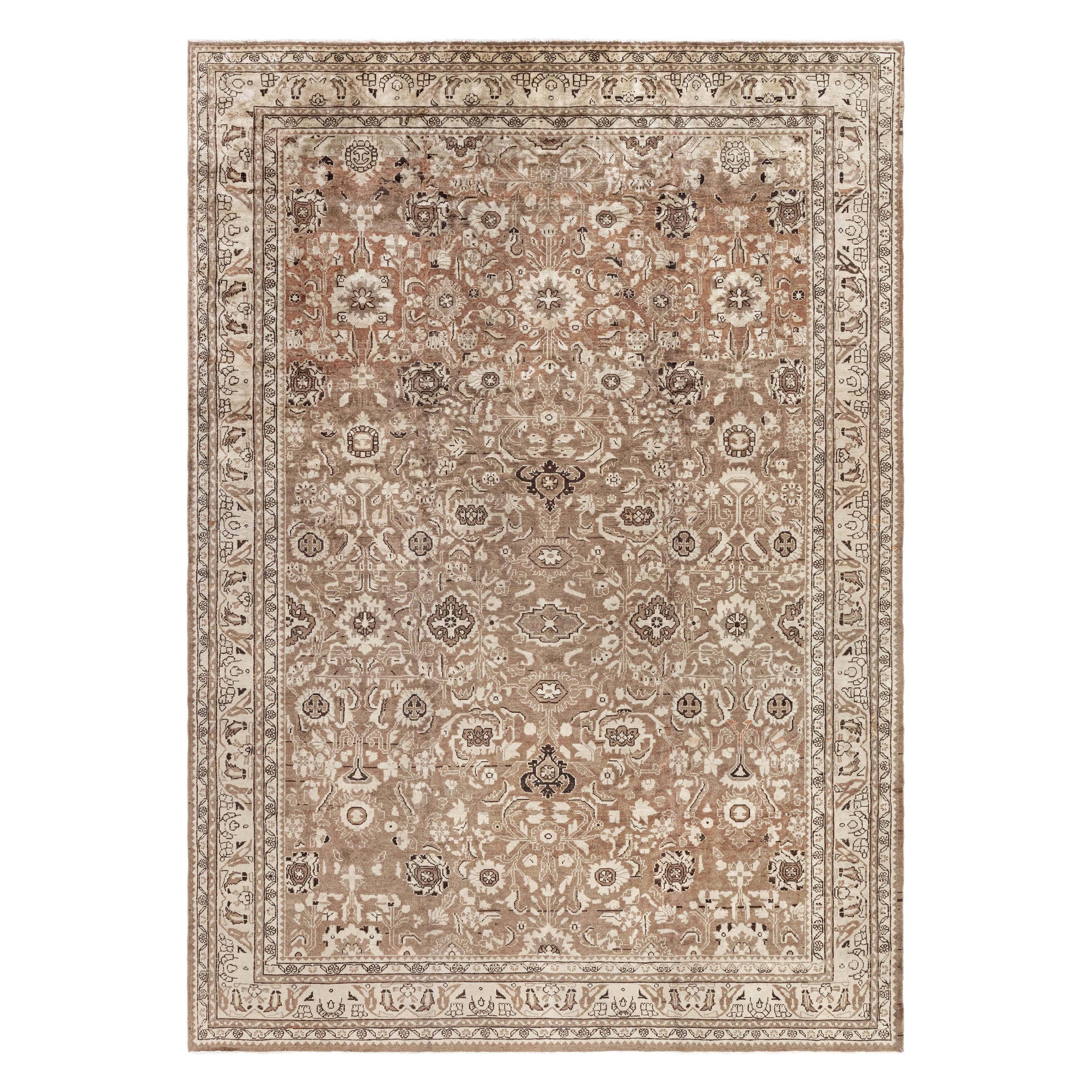 Doris Leslie Blau Antique Persian Malayer Brown Tapis de laine tissé à la main par Doris Leslie Blau