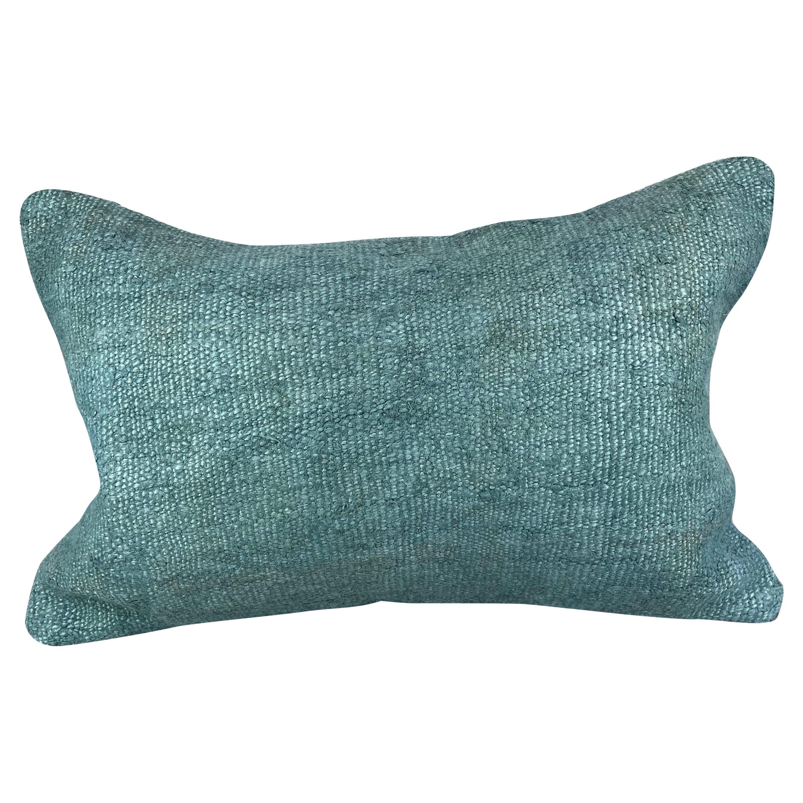 16 x 24 Hemp Turkish Natural Grayish Turquoise Pillow Cushion Cover #6034