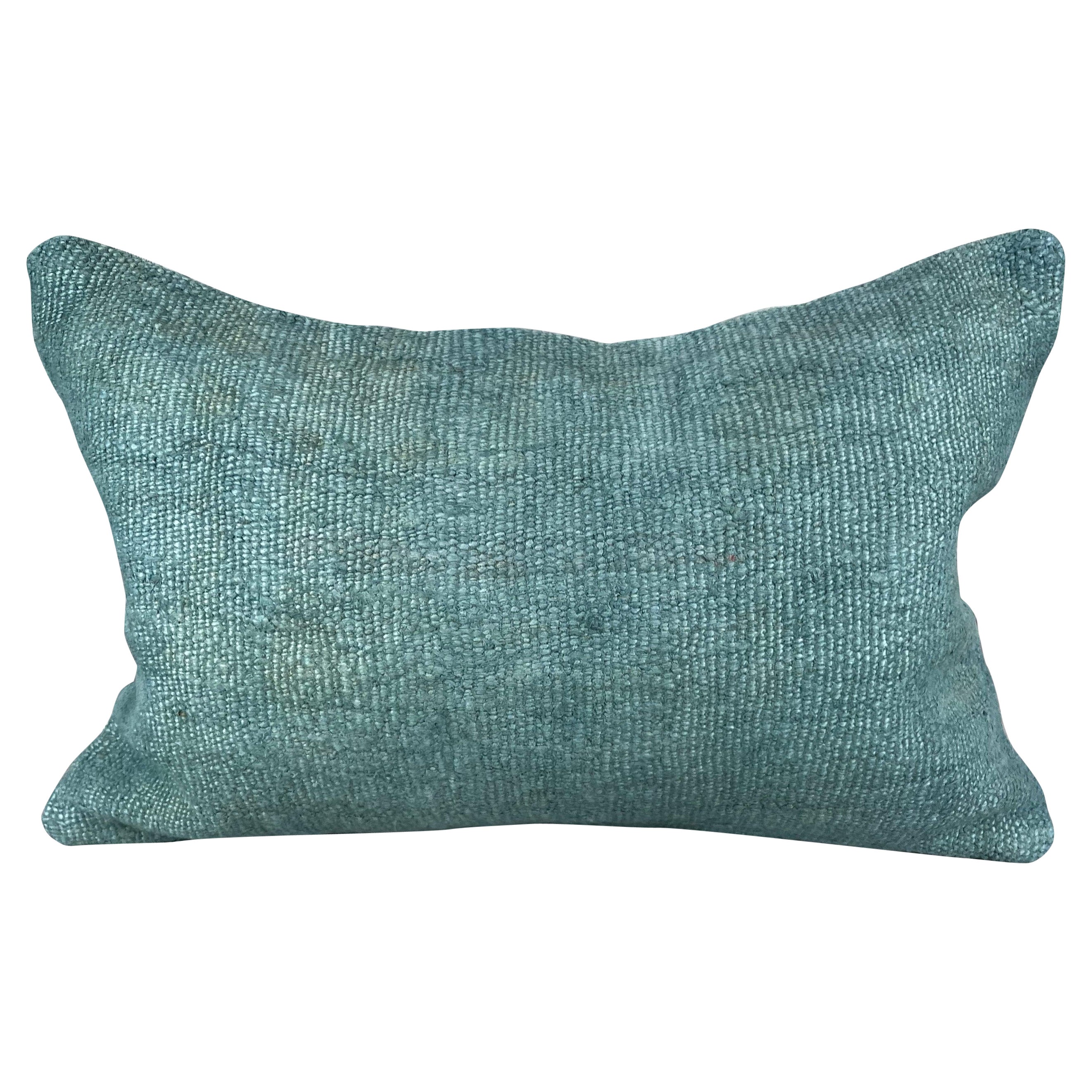 16 x 24 Hemp Turkish Natural Grayish Turquoise Pillow Cushion Cover #6028