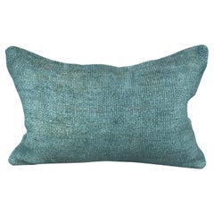 16 x 24 Hemp Turkish Natural Grayish Turquoise Pillow Cushion Cover #6028