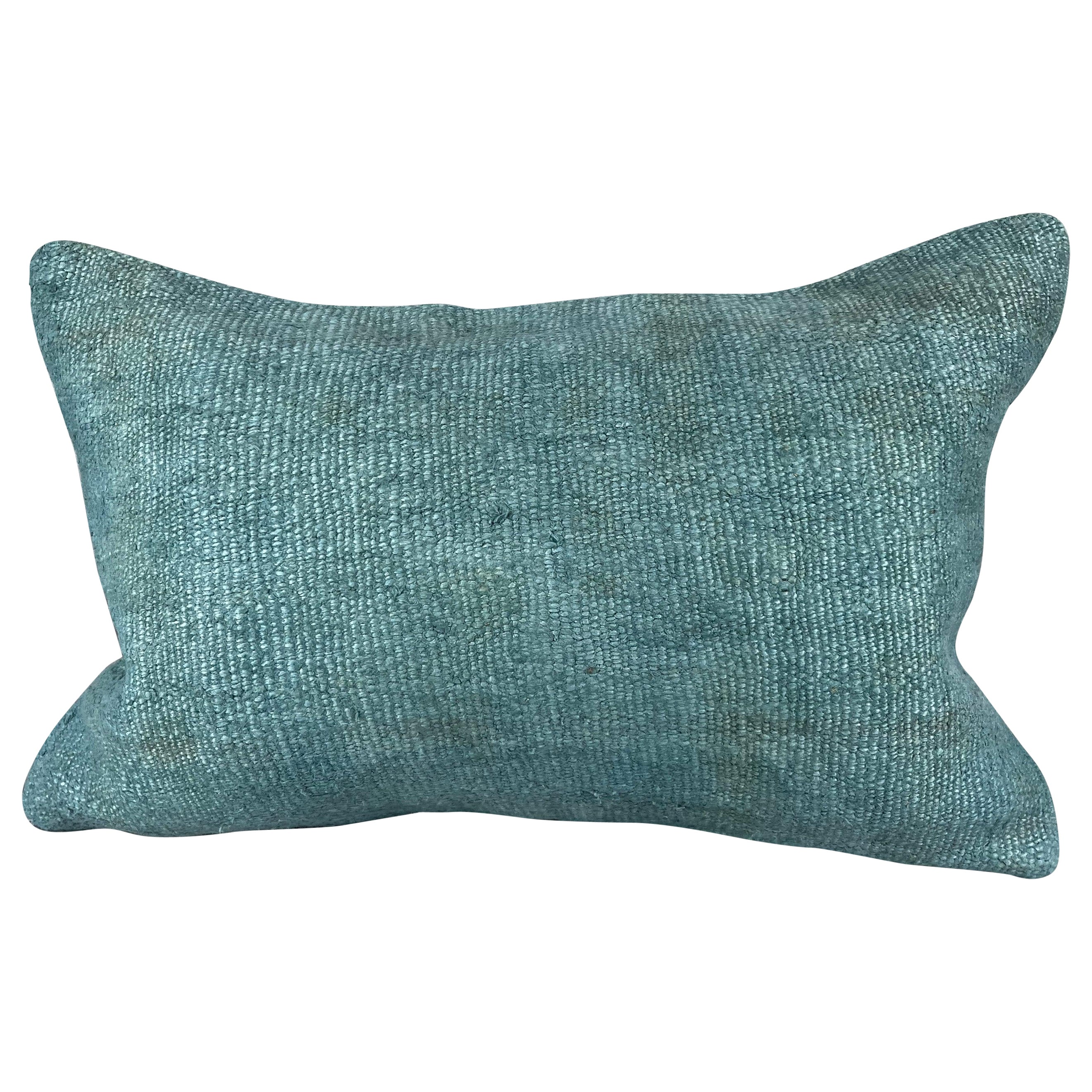 16 x 24 Hemp Turkish Natural Grayish Turquoise Pillow Cushion Cover #6042