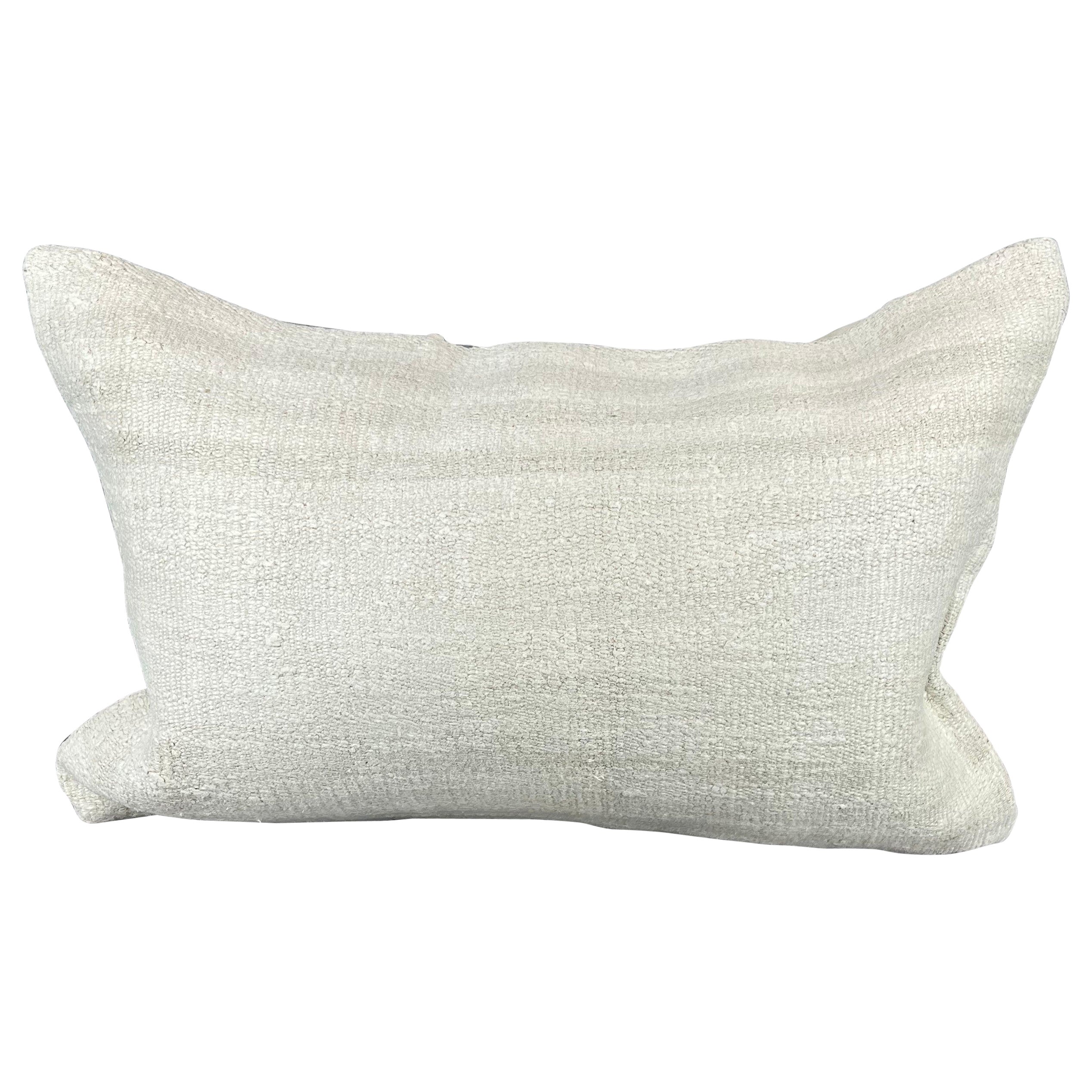 16 x 24 Hemp Pillow Turkish Cushion Natural White Pillow Cushion Cover #6205 For Sale