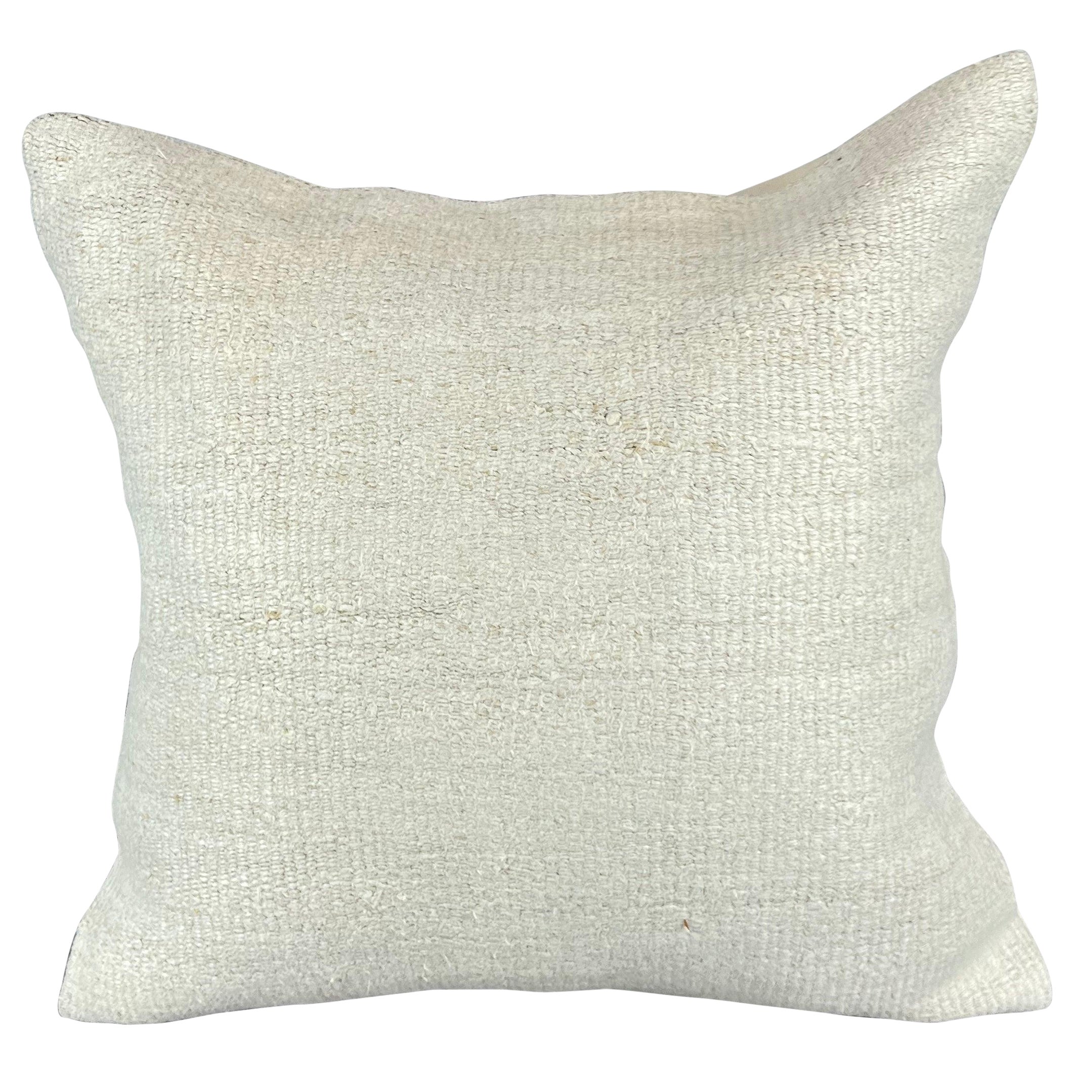 20 x 20 Hemp Türkisches Kissen, natürliches grauweißes Kissen-Kissenbezug mit natürlichem Saum #6496
