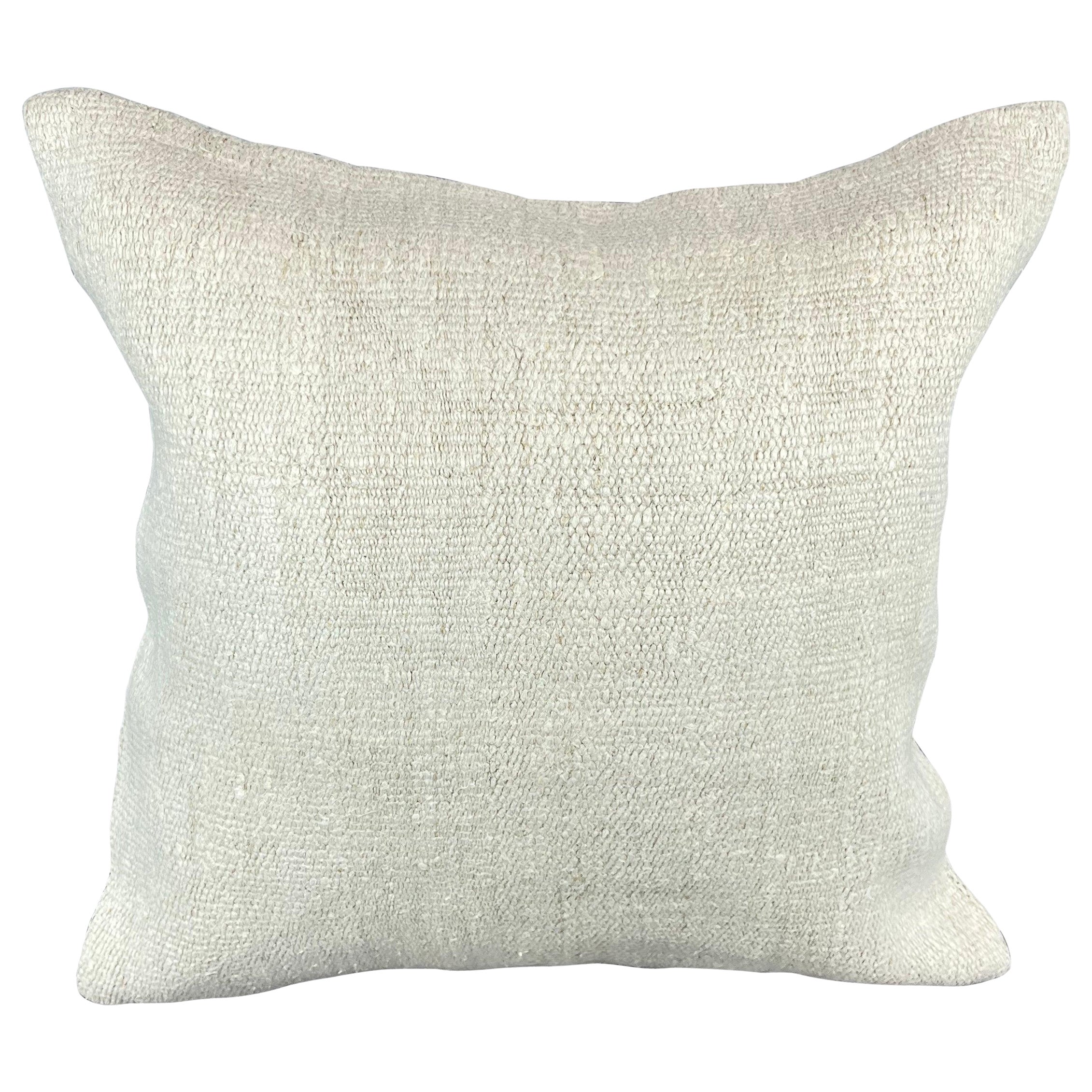 20 x 20 Hemp Türkisches Kissen, natürliches grauweißes Kissen-Kissenbezug mit natürlichem Saum, #6495
