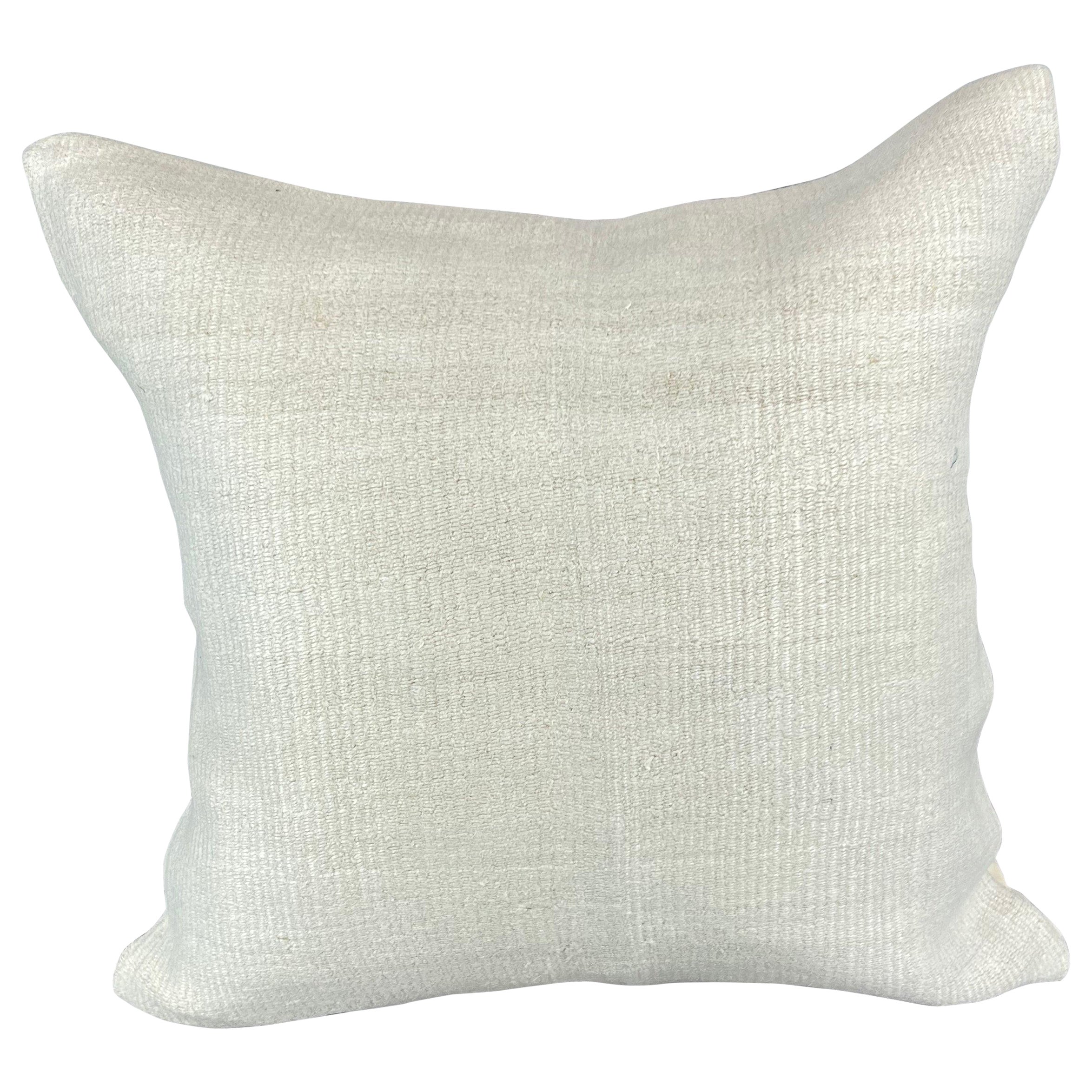 20 x 20 Hemp Türkisches Kissen, natürliches grauweißes Kissen-Kissenbezug mit natürlichem Saum #6494