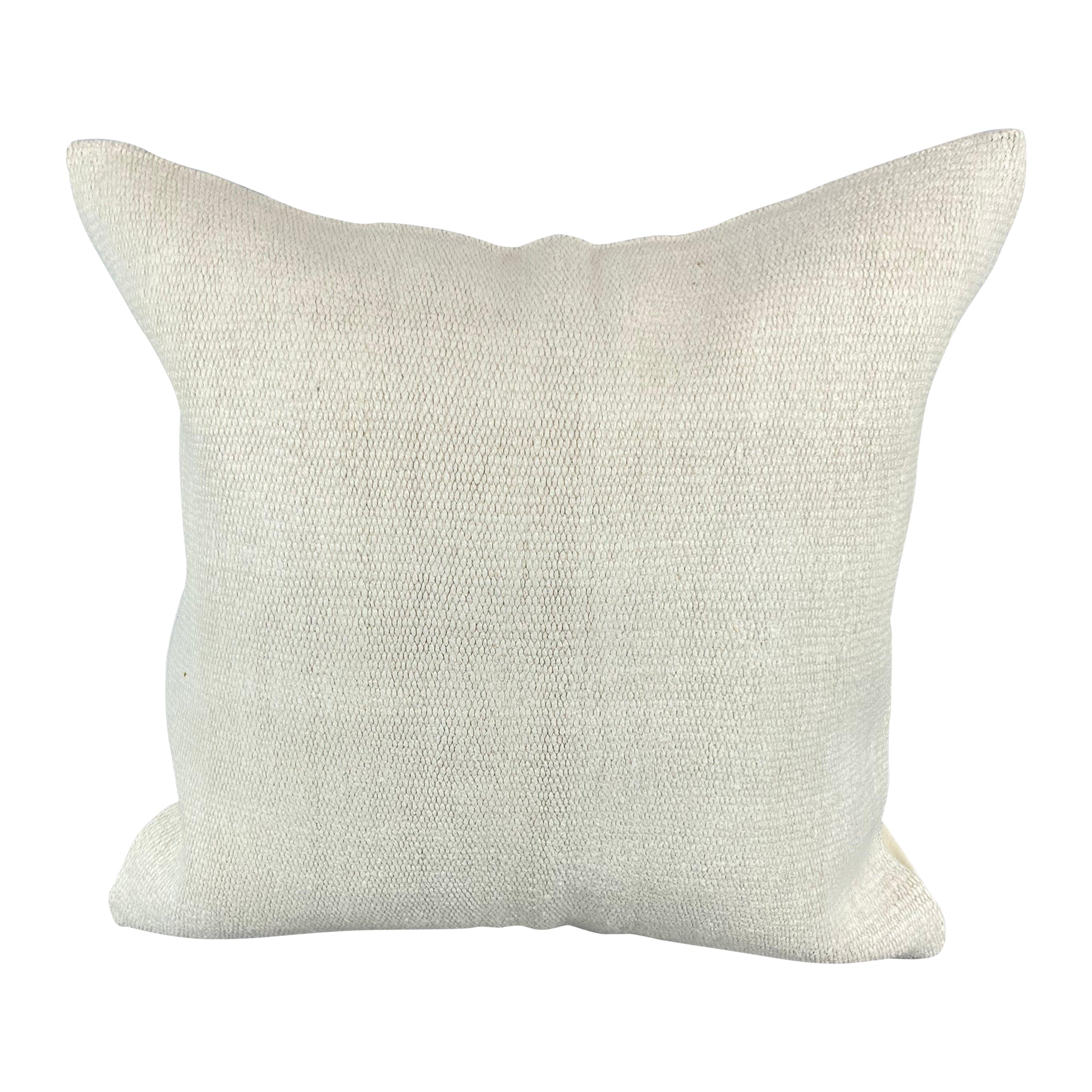 Coussin de coussin turc à ourlet 20 x 20, blanc naturel grisâtre, couvercle de coussin n°6574
