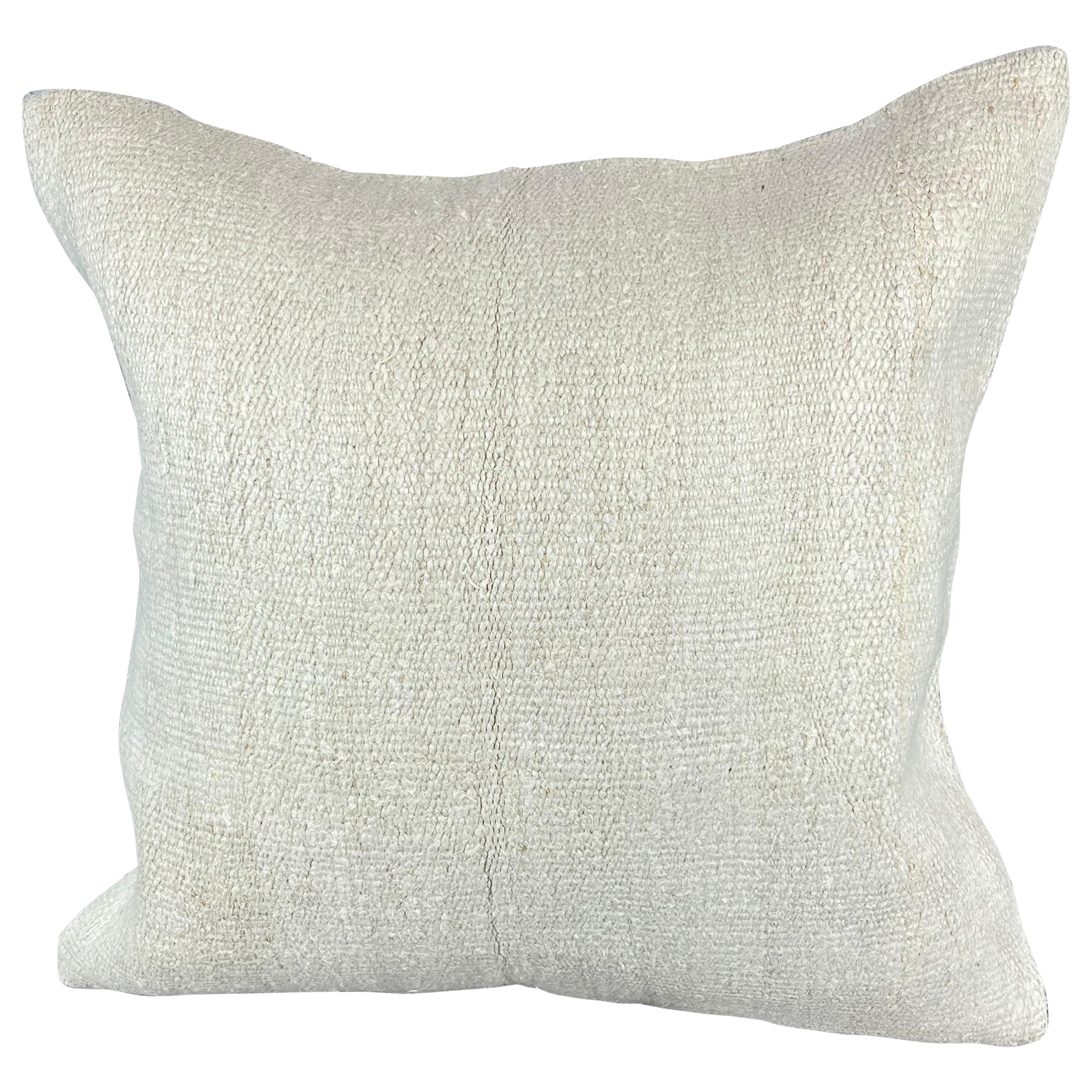 Coussin de coussin turc à ourlet 20 x 20, blanc naturel grisâtre, couvercle de coussin n°6581