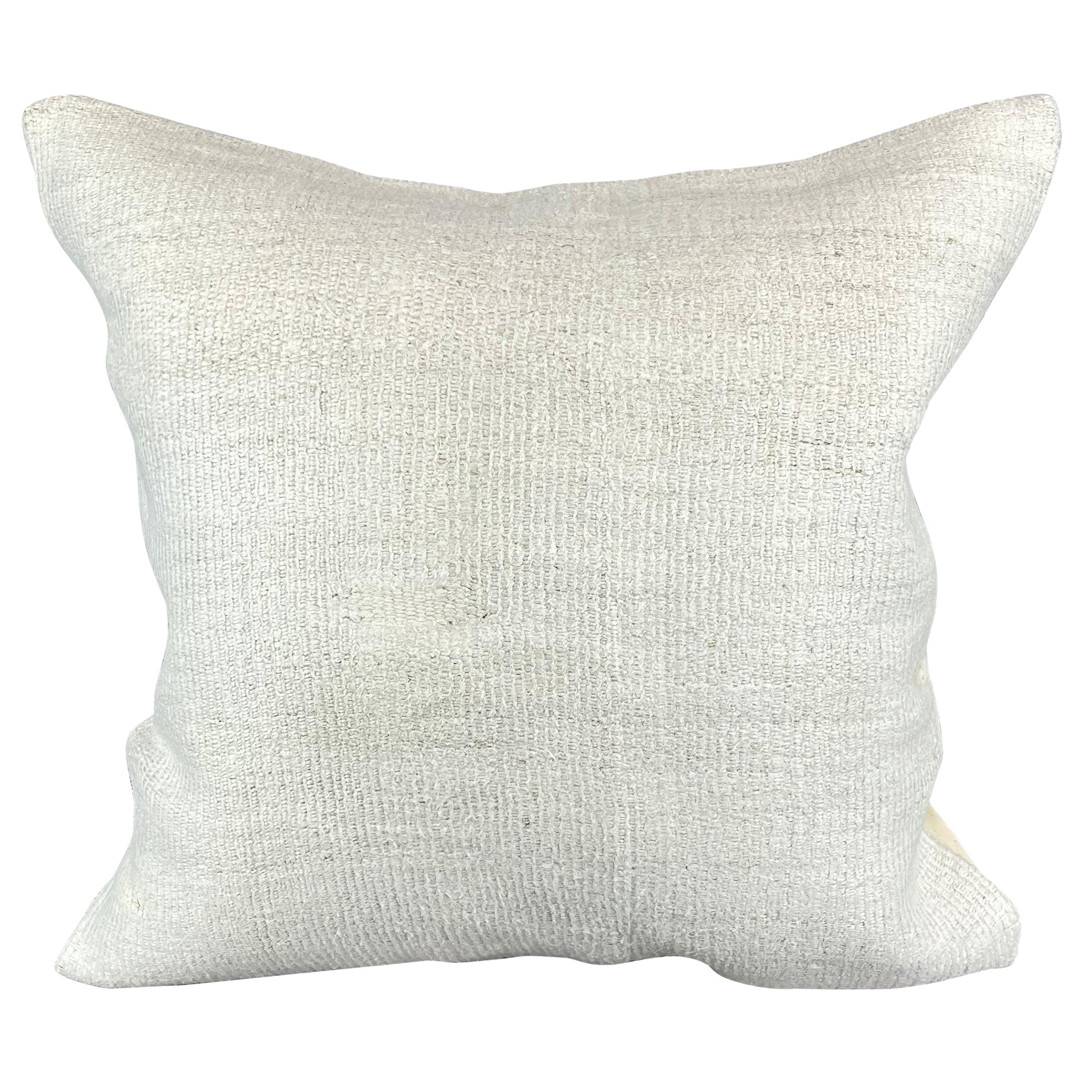 20 x 20 Hemp Türkisches Kissen, natürliches grauweißes Kissen-Kissenbezug #6603 mit Kissen-Saum im Angebot