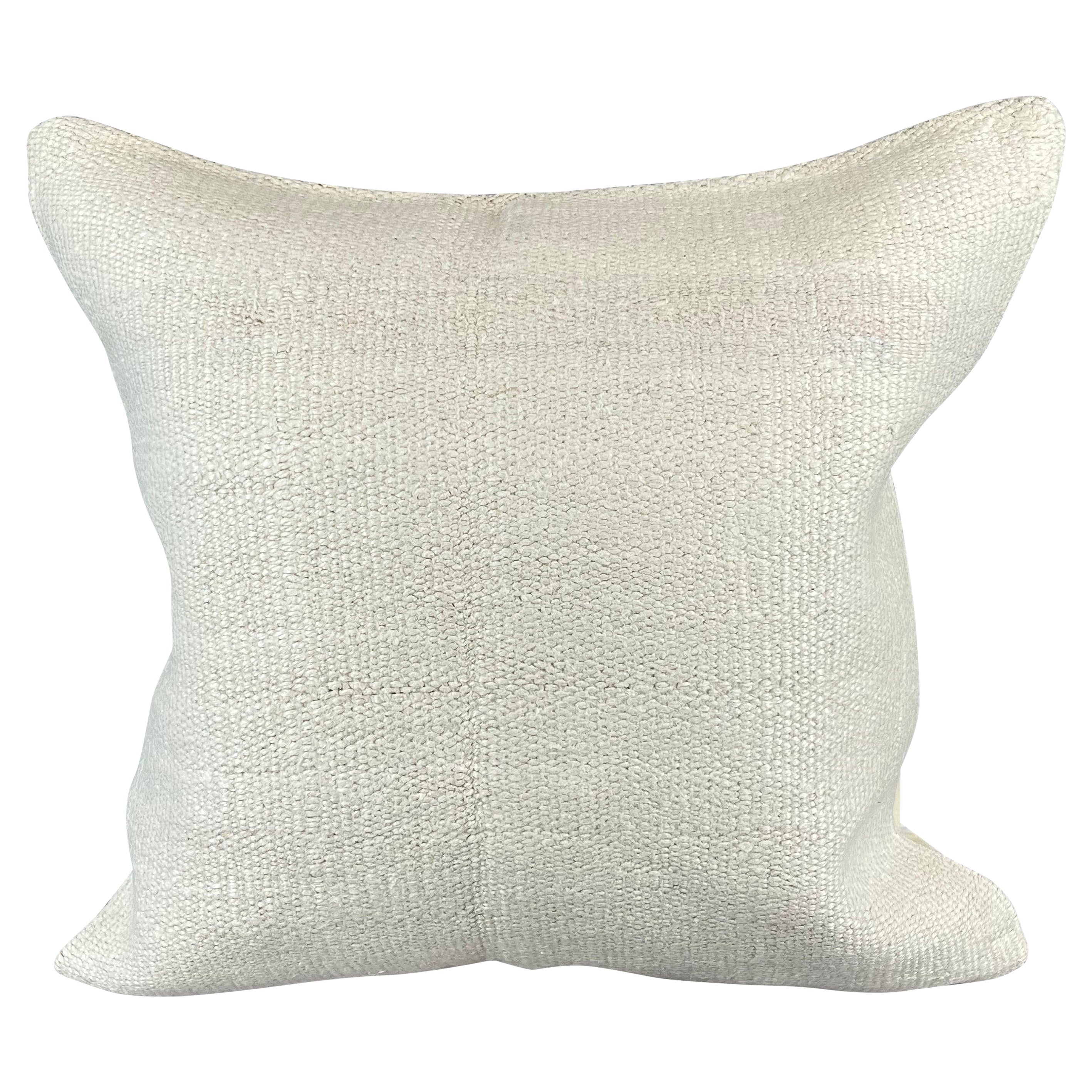 Coussin de coussin turc à ourlet 20 x 20, blanc naturel grisâtre, couvercle de coussin n°6606 en vente