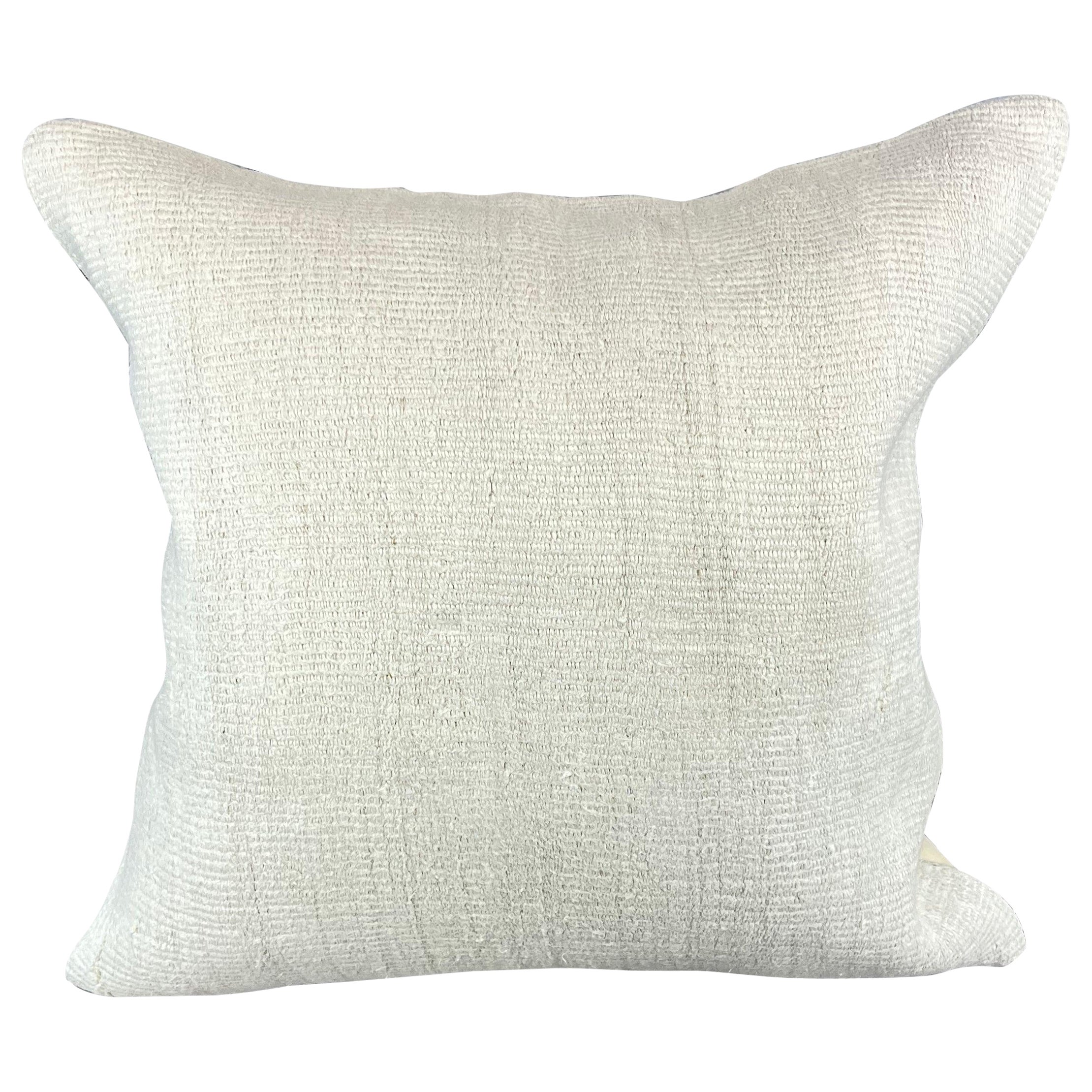 20 x 20 Hemp Türkisches Kissen, natürliches grauweißes Kissen, Kissenbezug #6604 im Angebot