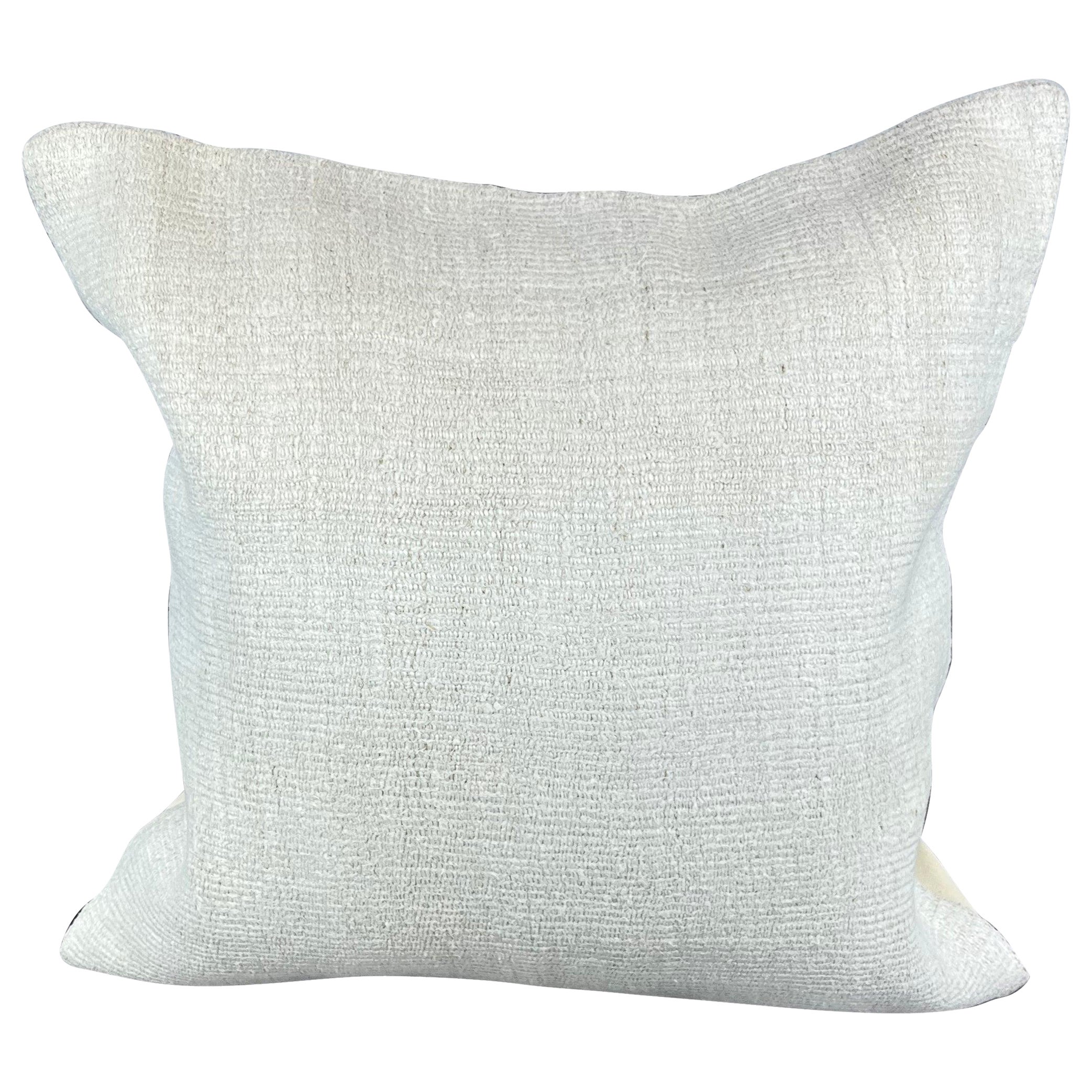 20 x 20 Cuscino Turco in Canapa Nature Grigio Bianco Copricuscino #6551 in vendita