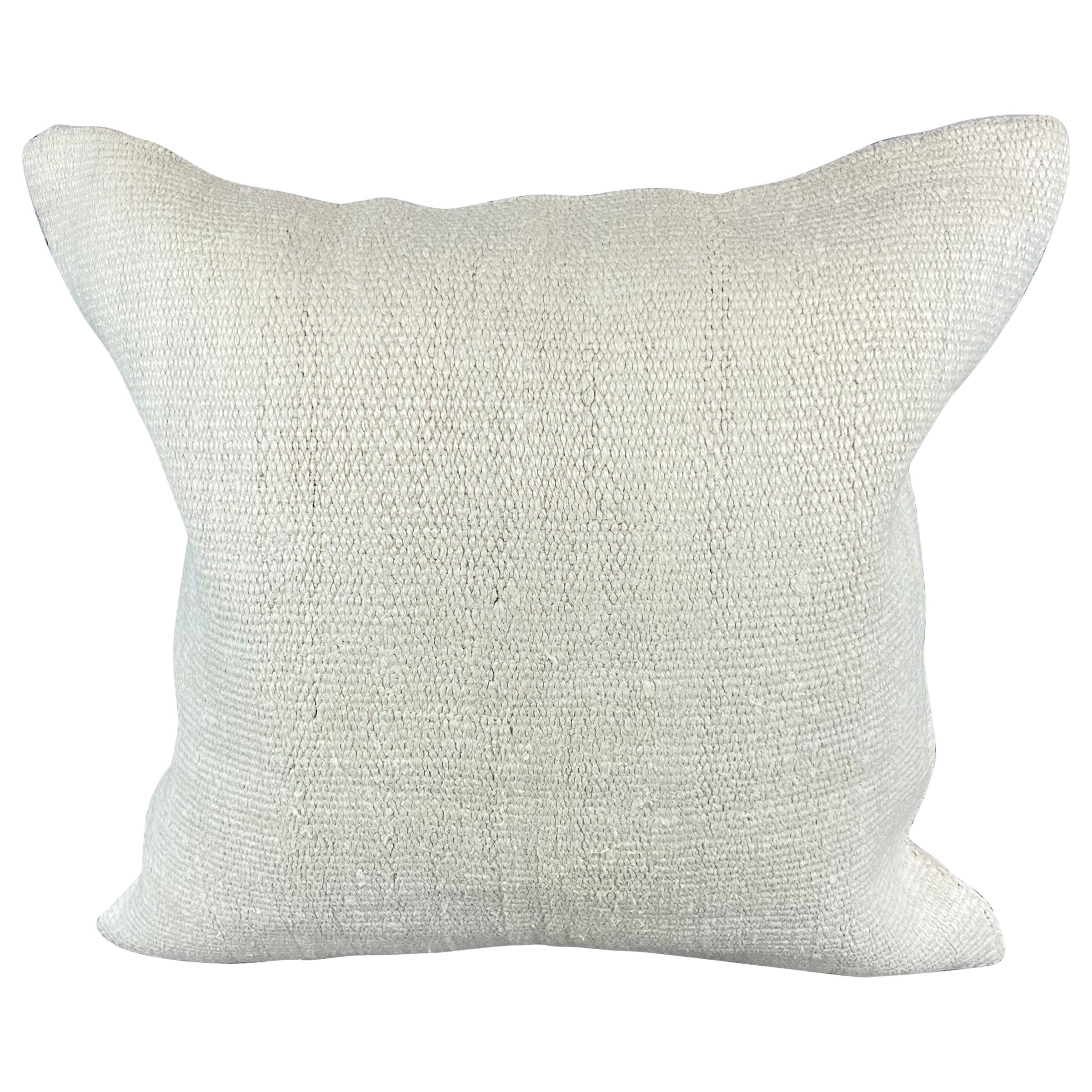 Cuscino turco in canapa 20 x 20 Nature grigio-bianco Copricuscino #6550 in vendita