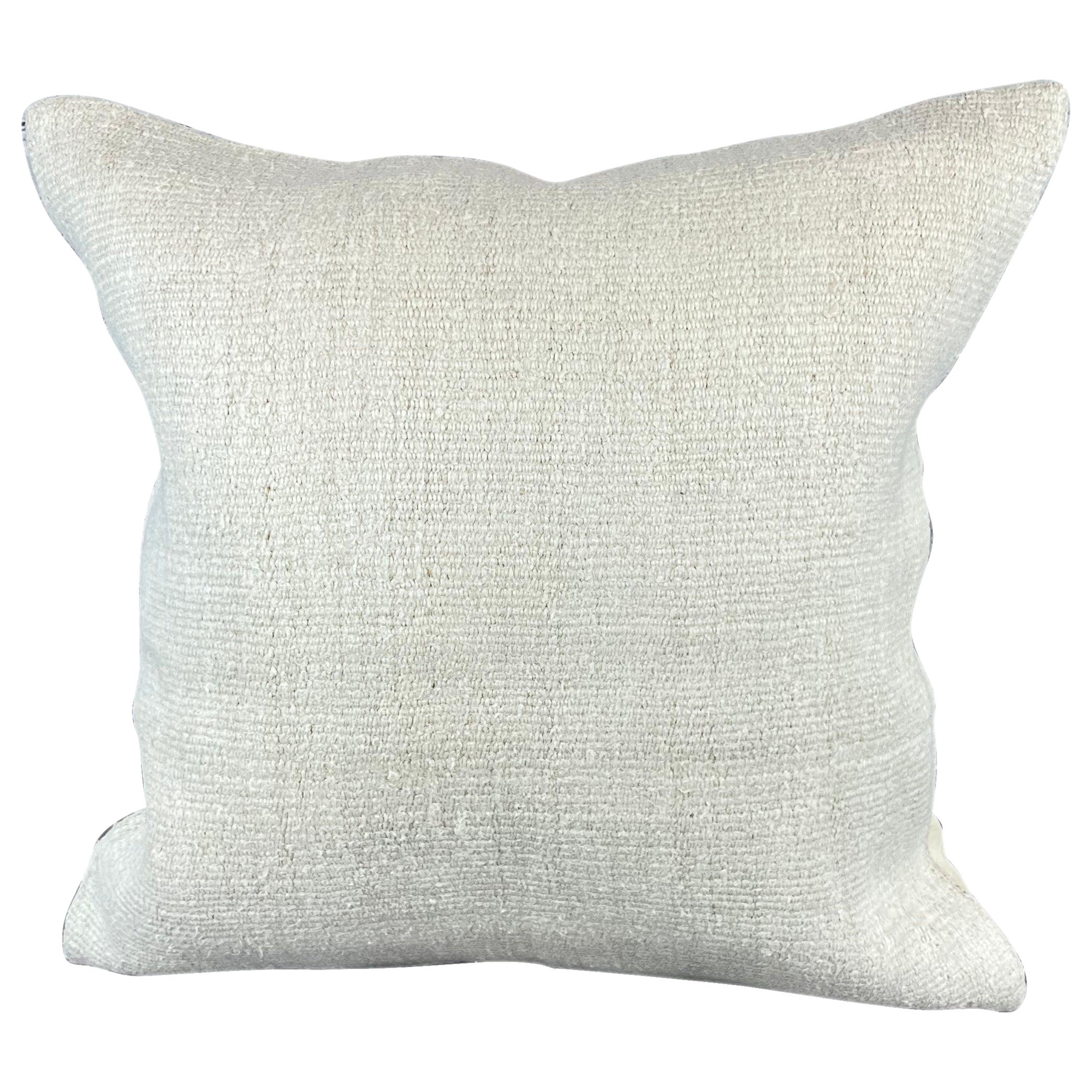 20 x 20 Cojín Turco de Cáñamo Blanco Grisáceo Natural Funda de Cojín #6502 en venta