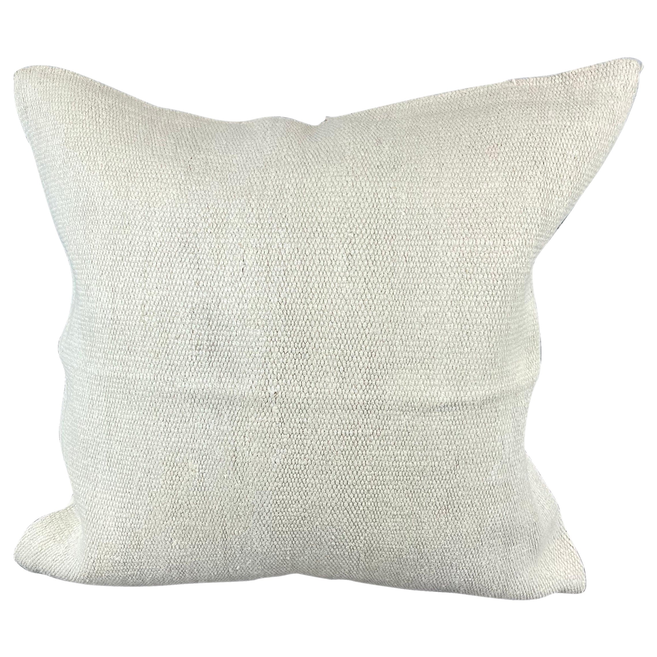 20 x 20 Hemp Türkisches Kissen, natürliches grauweißes Kissen, Kissenbezug #6532 im Angebot