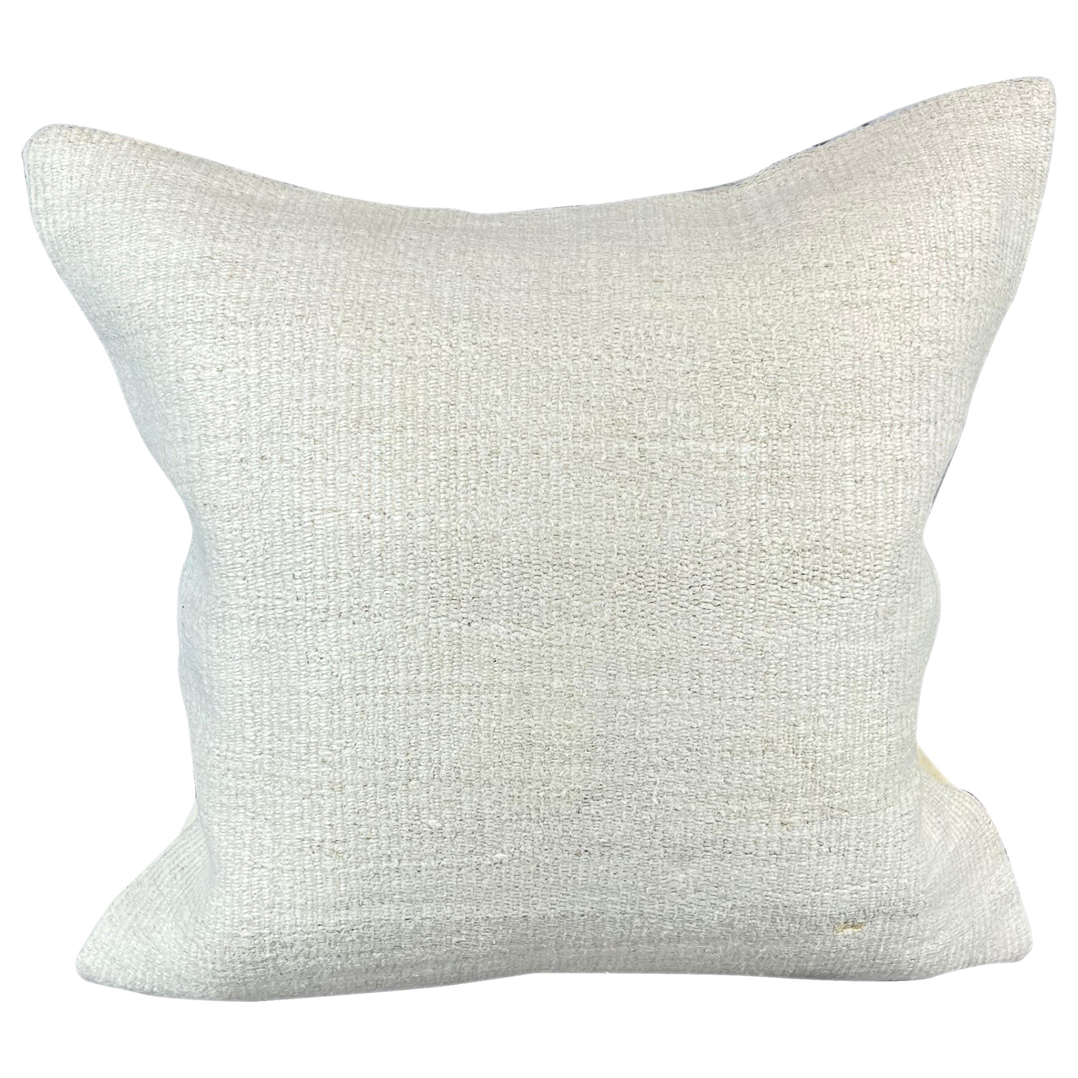 Coussin de coussin turc à ourlet 20 x 20, blanc naturel grisâtre, couvercle de coussin n°6533