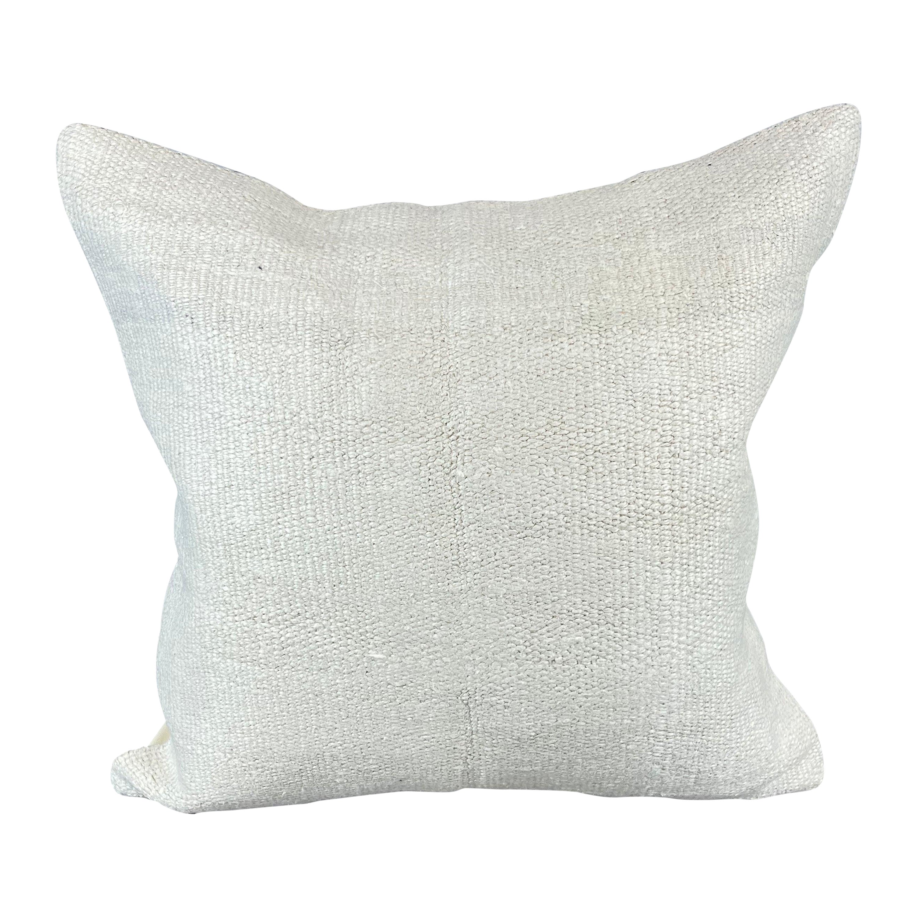 20 x 20 Hemp Türkisches Kissen, natürliches grauweißes Kissen, Kissenbezug #6593 im Angebot