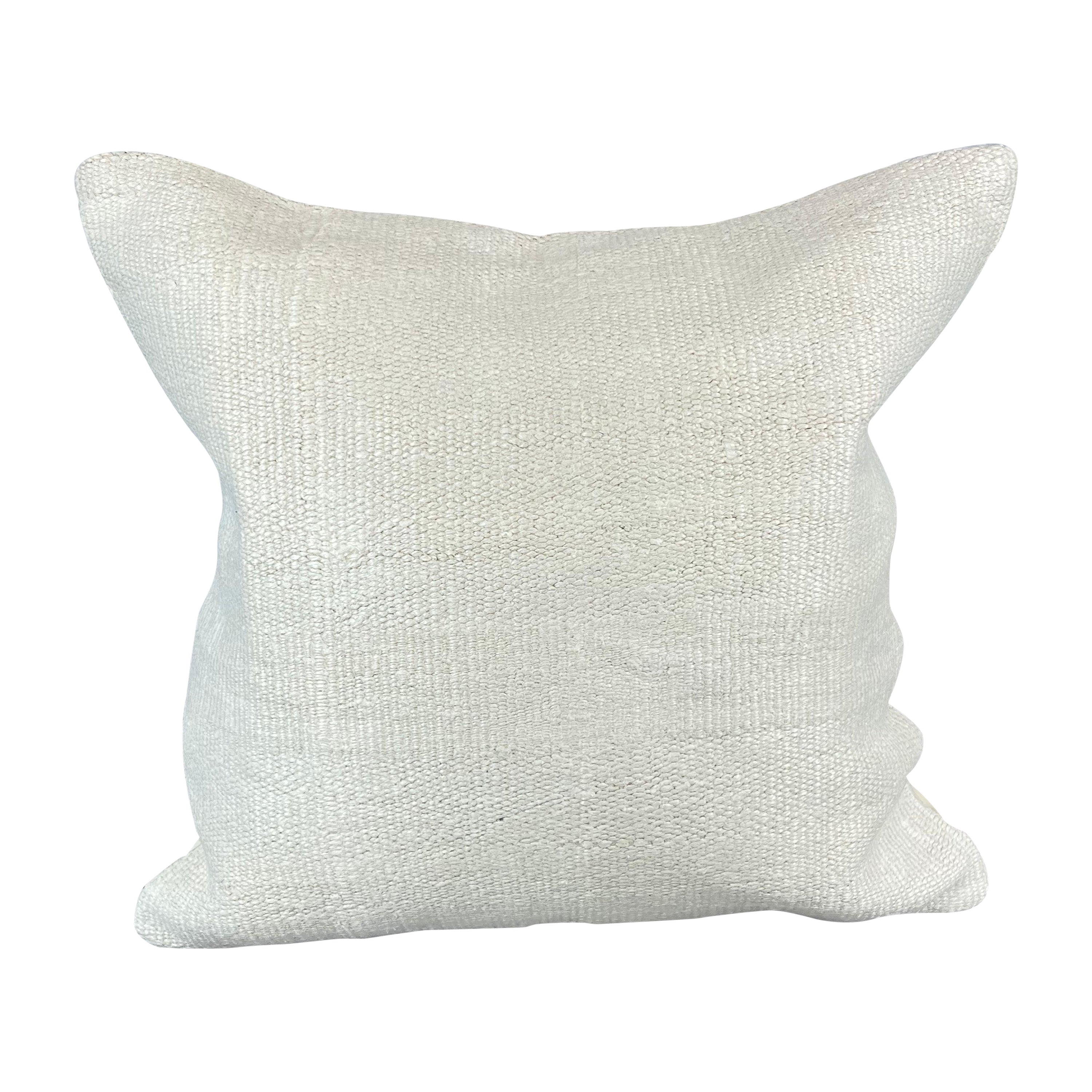 Coussin de coussin turc à ourlet 20 x 20, blanc naturel grisâtre, couvercle de coussin n°6584