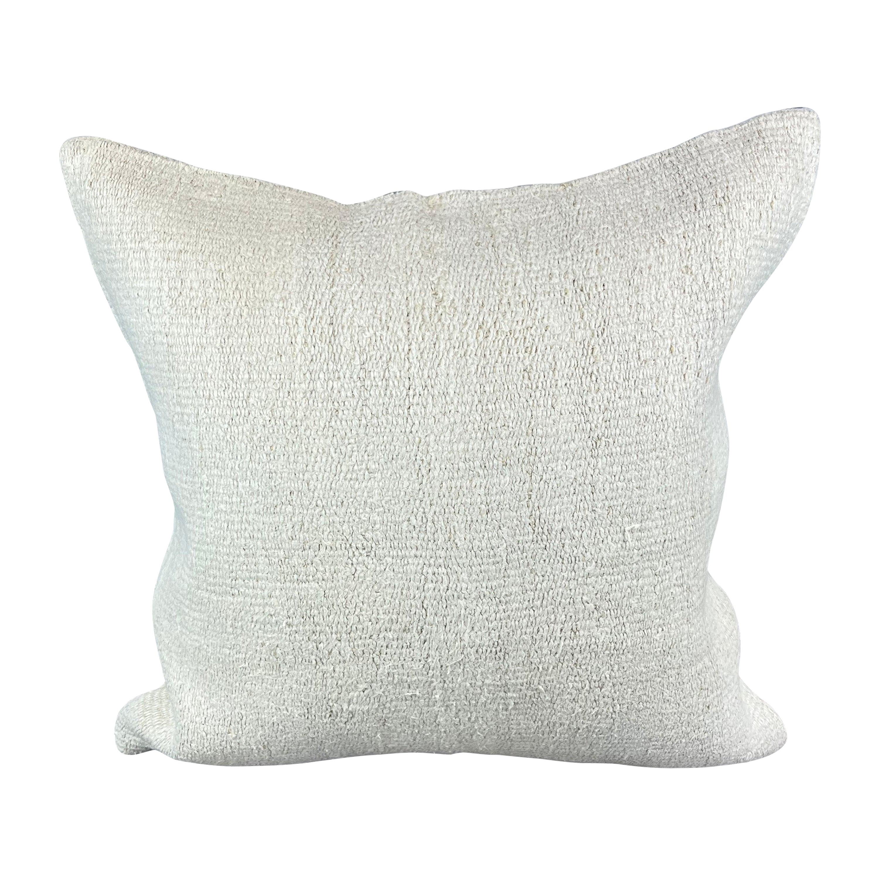 20 x 20 Cojín Turco de Cáñamo Blanco Grisáceo Natural Funda de Cojín #6582 en venta