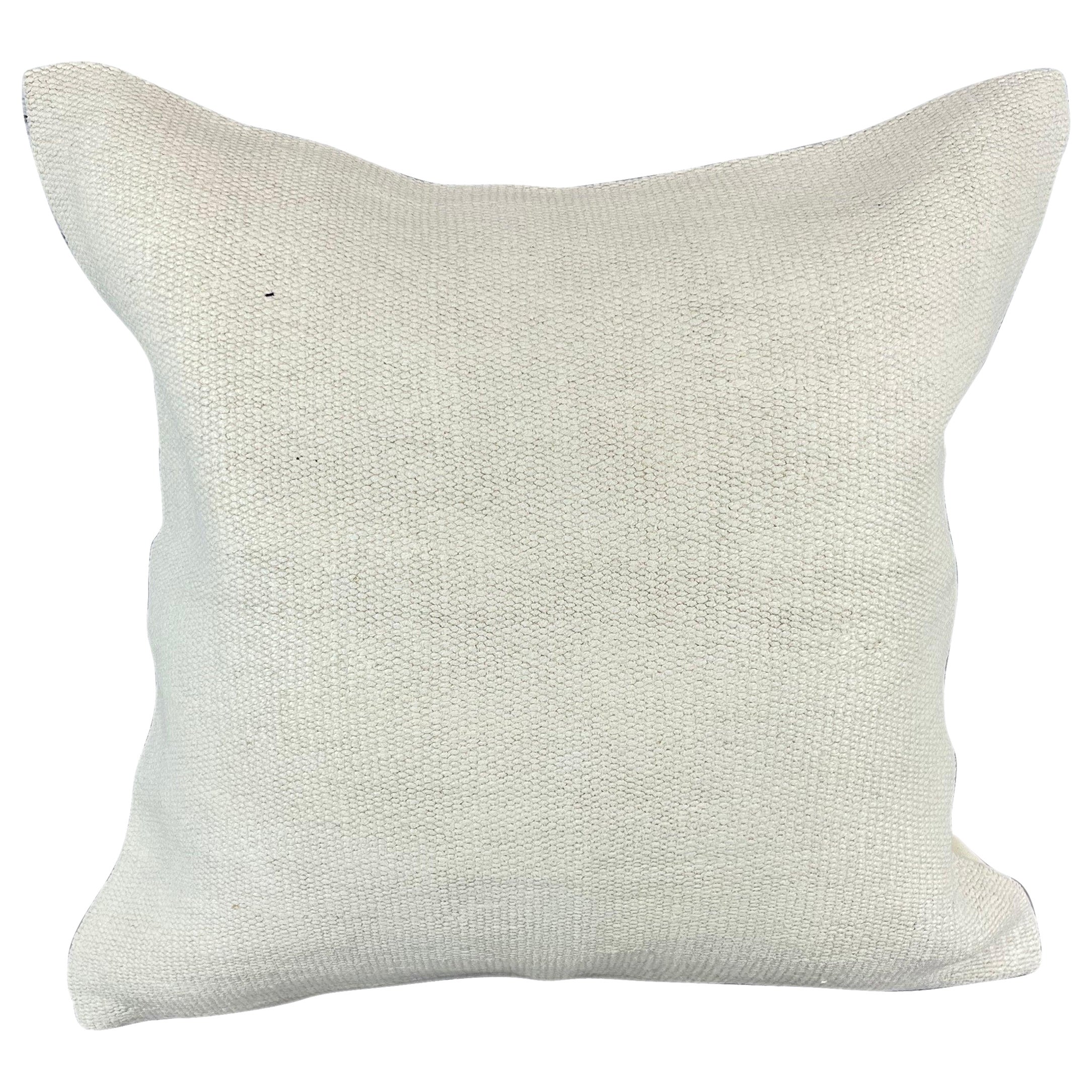 20 x 20 Zoll Türkisches Kissen mit natürlichem grauweißem Kissen-Kissenbezug mit Saum #6538 im Angebot