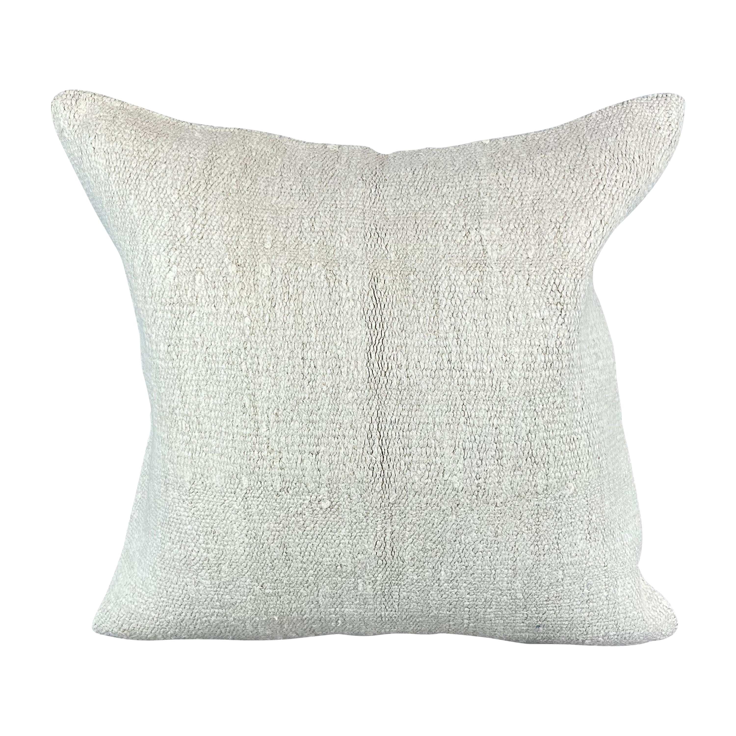 Coussin de coussin turc à ourlet 20 x 20, blanc naturel grisâtre, couvercle de coussin n°6583