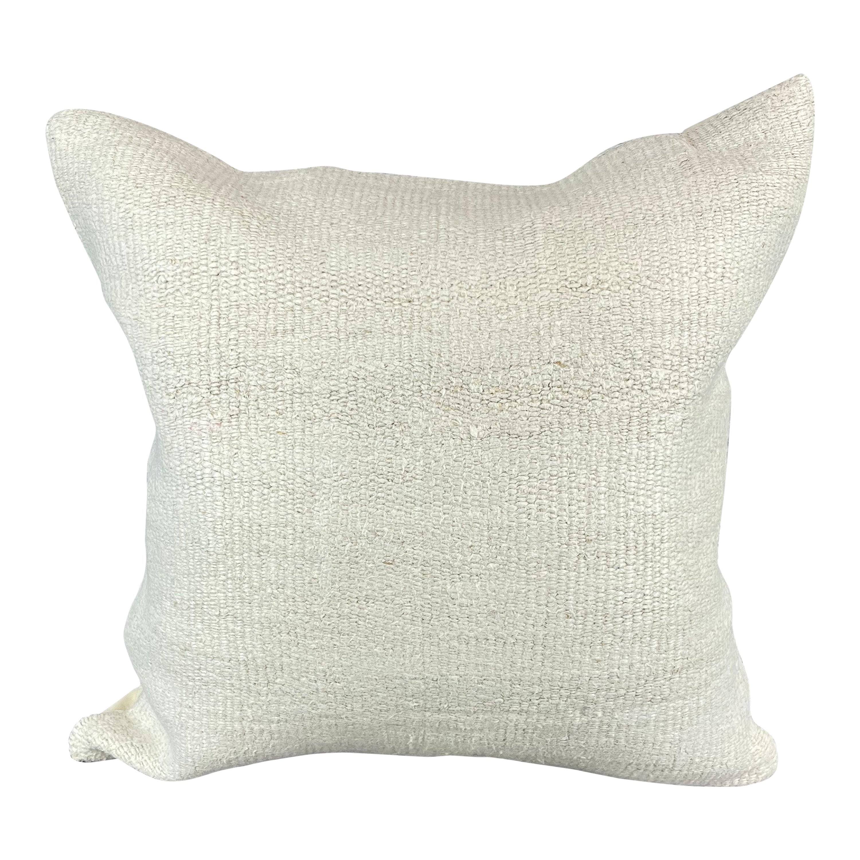 Coussin de coussin turc à ourlet 20 x 20, blanc naturel grisâtre, couvercle n° 6513