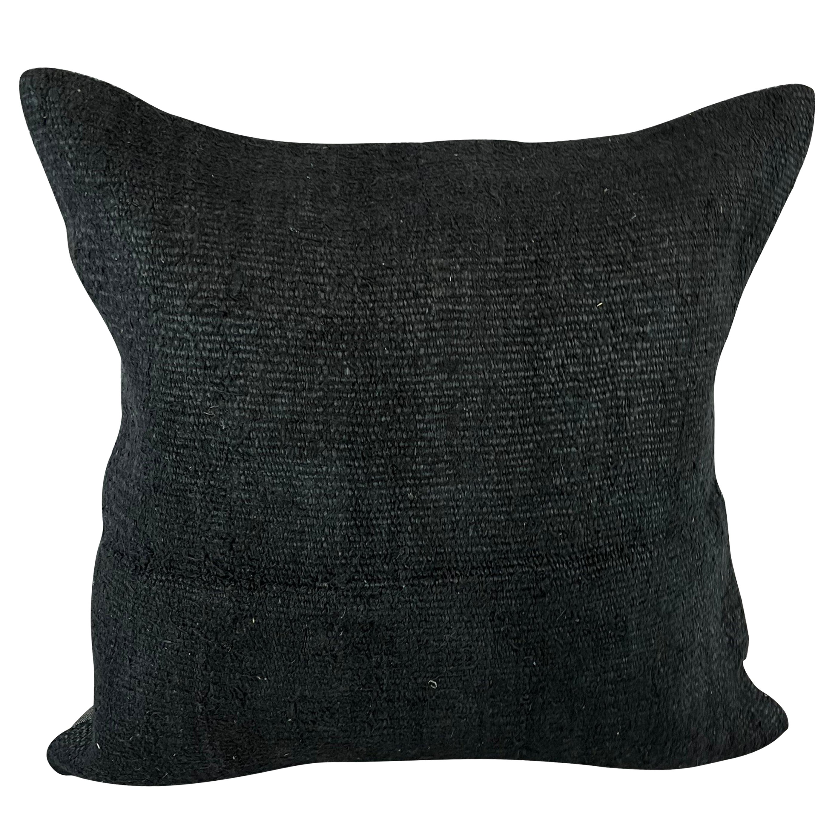 20 x 20 Saum Türkisches Kissen Natürliches Grayish Schwarzes Kissen Cushion Cover #6337 im Angebot