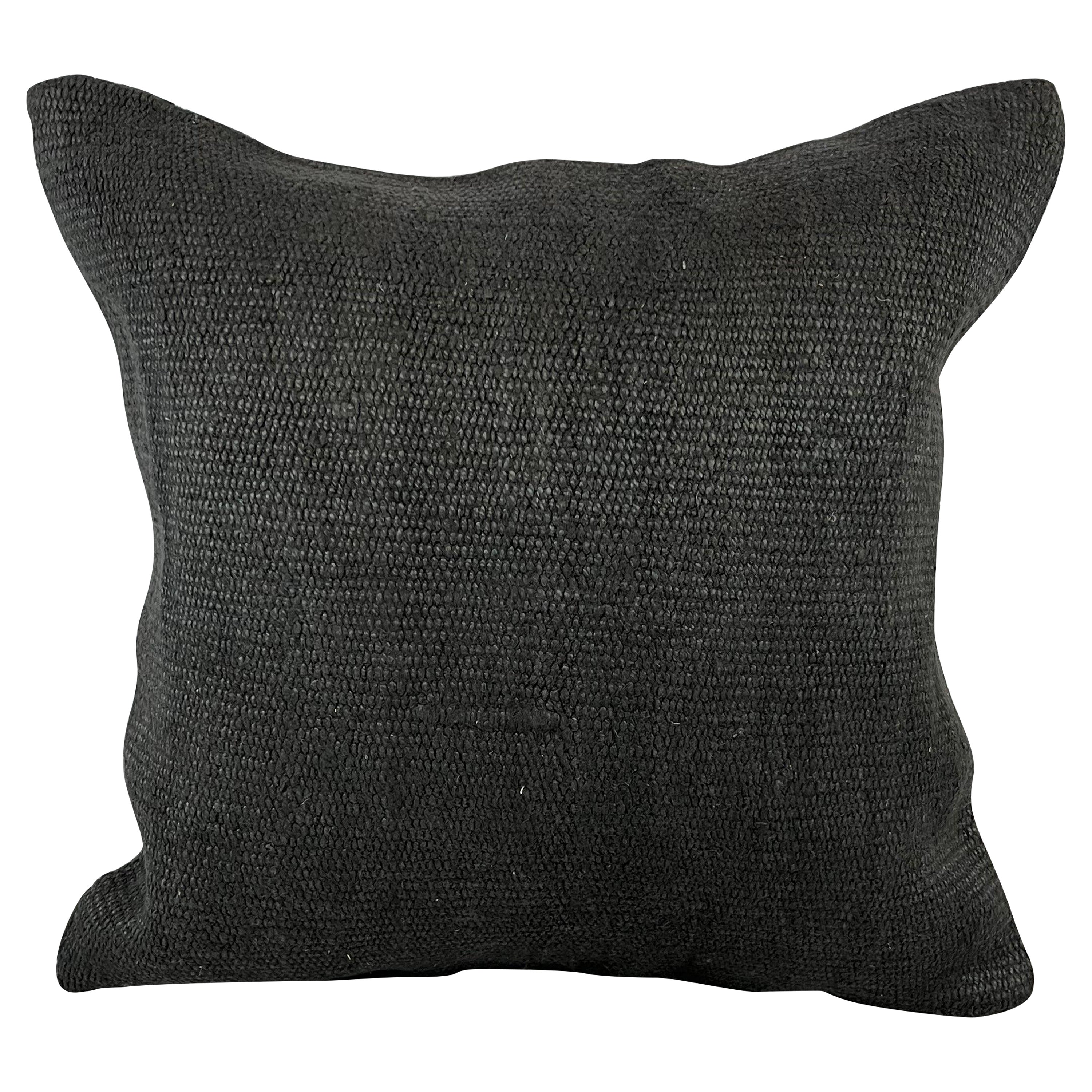 20 x 20 Hemp Türkisches Kissen, natürliches grau-schwarzes Kissen, Kissen-Kissenbezug #6336
