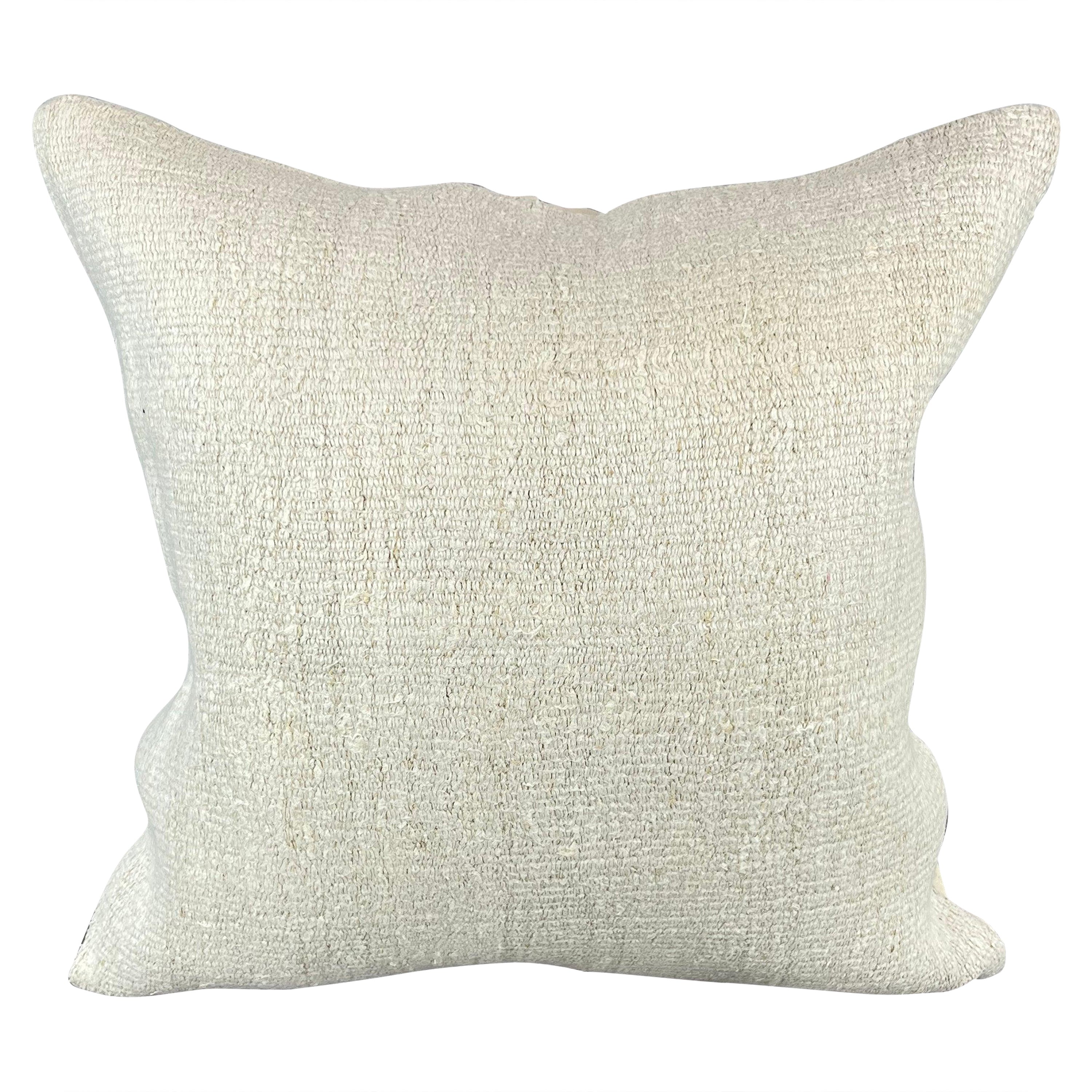 Coussin de coussin turc à ourlet 20 x 20, blanc naturel grisâtre, couvercle n° 6523