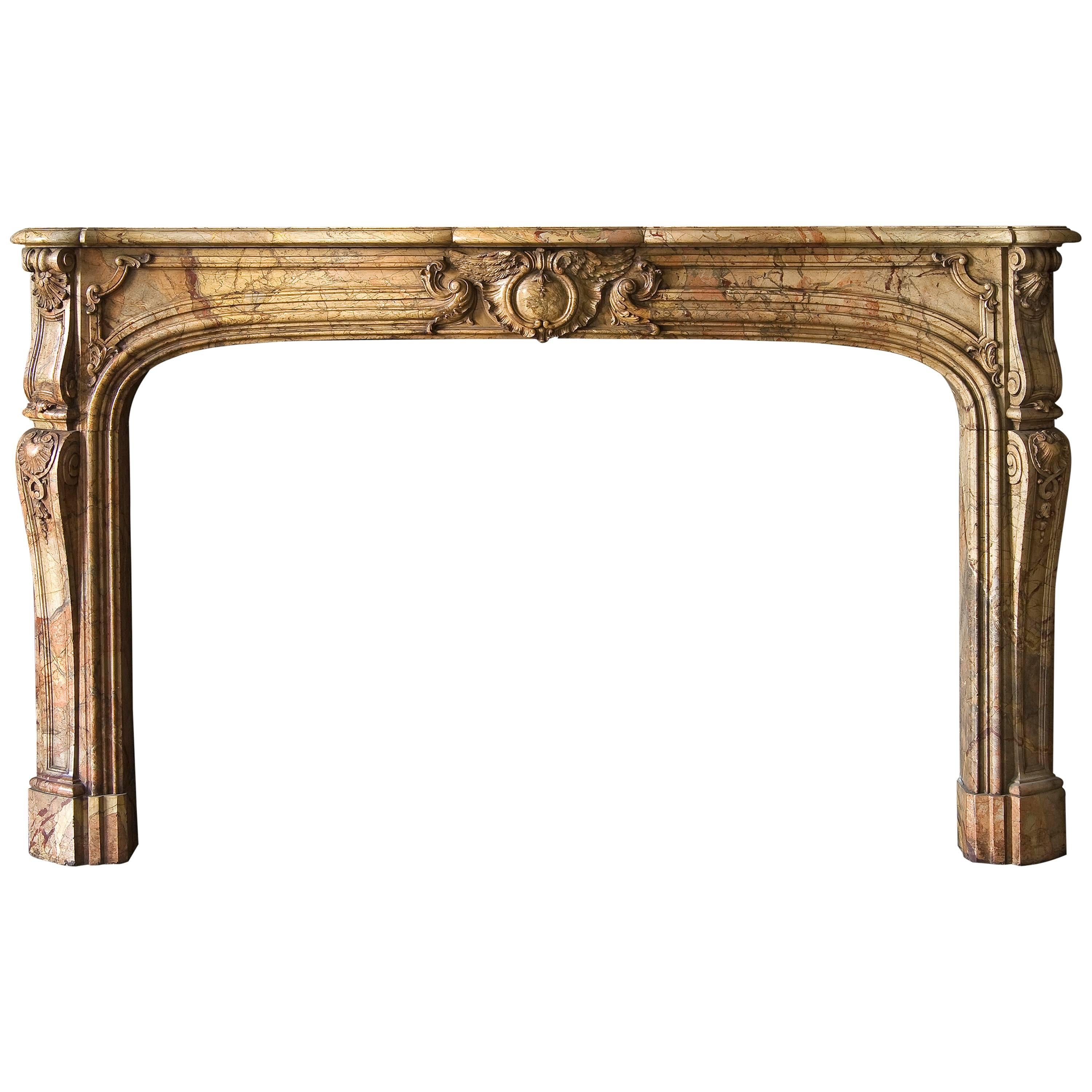 Beautiful Fireplace in Saracolin, Louis XV Period, 18th Century For Sale