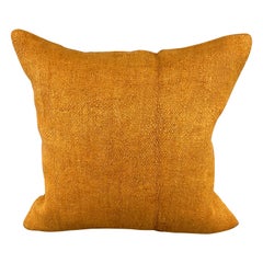20 x 20 Hemp Pillow Turkish Cushion Natural Orange Pillow Cushion Cover #6290