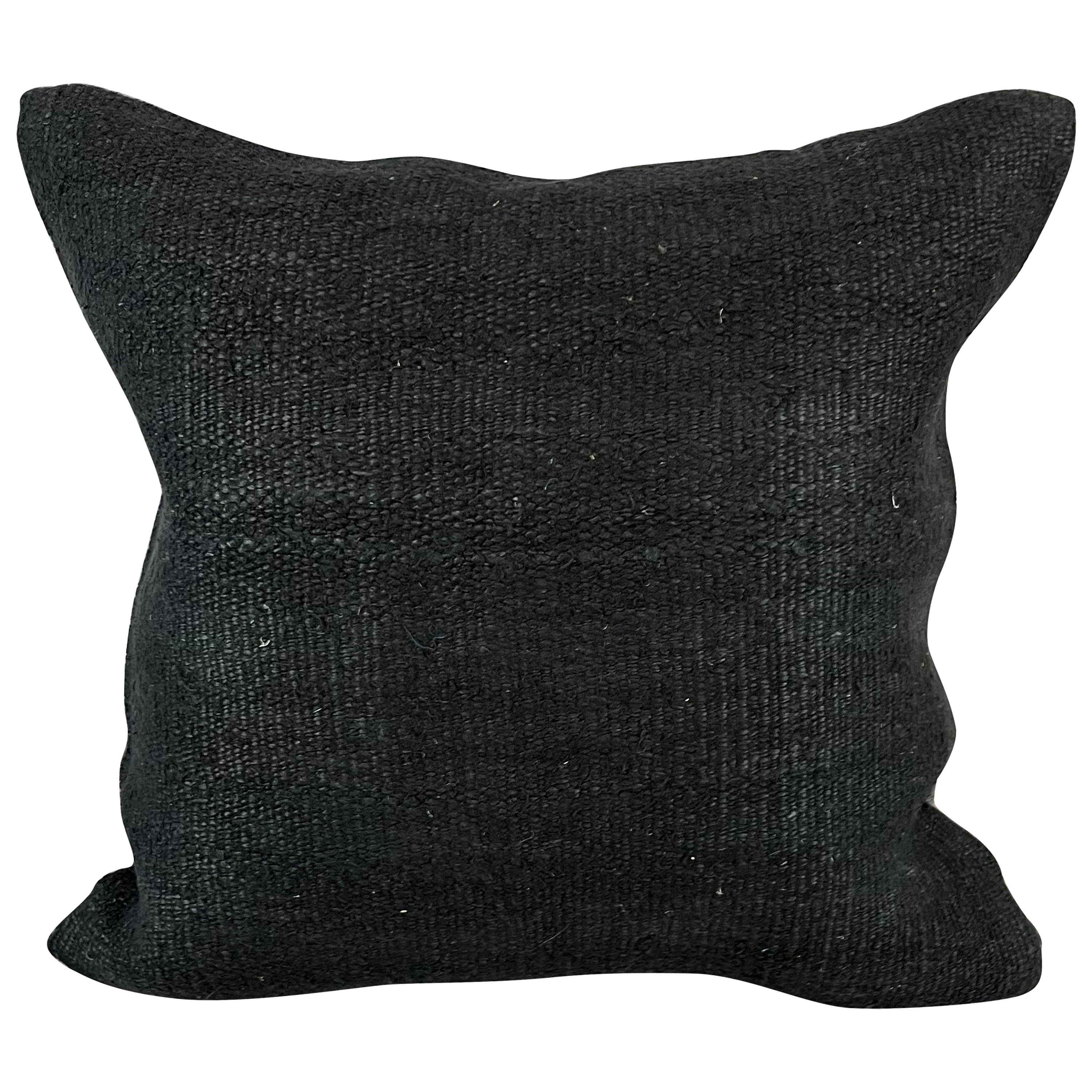 20 x 20 Hemp Türkisches Kissen, natürliches grau-schwarzes Kissen, Kissen-Kissenbezug #6326