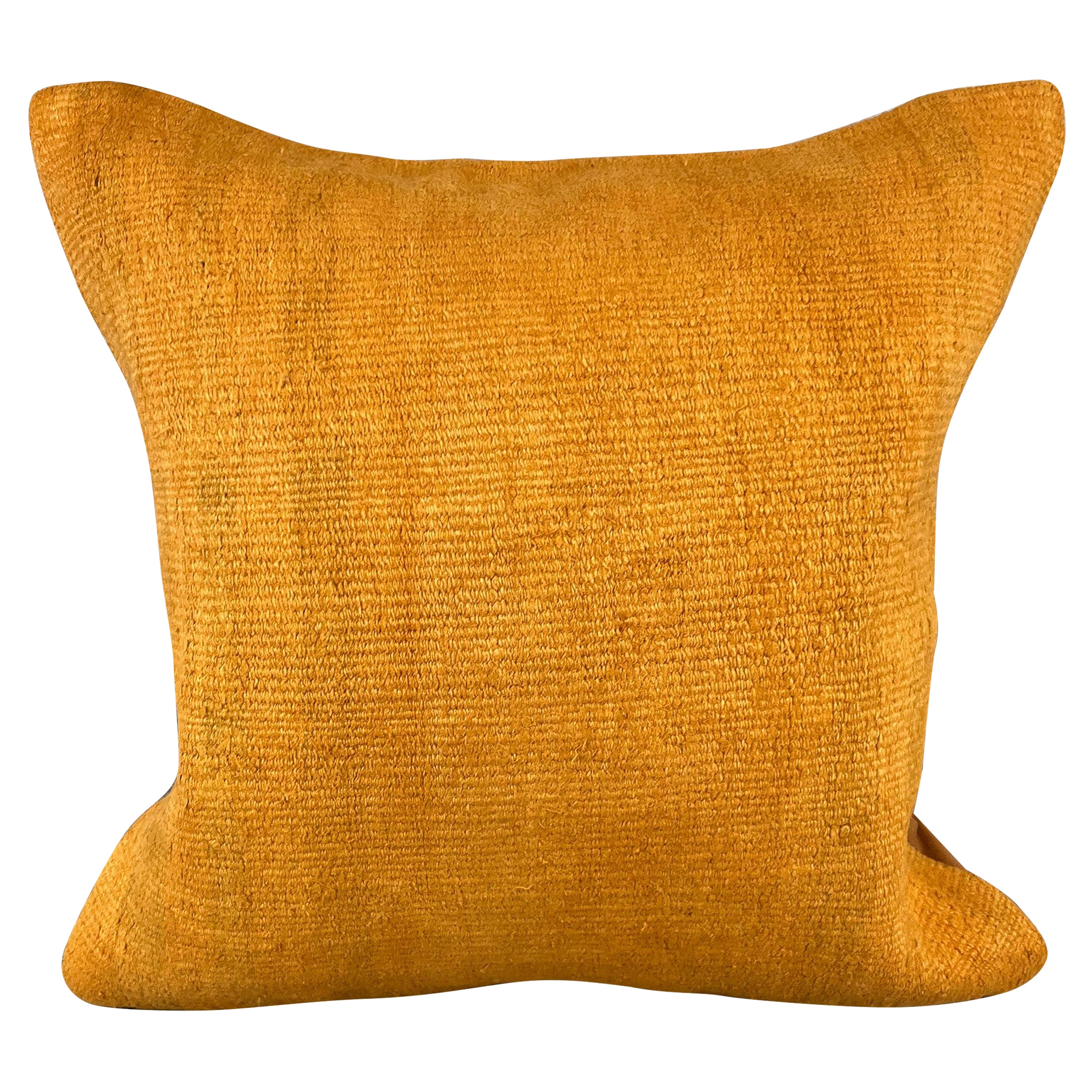 20 x 20 Hemp Pillow Turkish Cushion Natural Orange Pillow Cushion Cover #6284