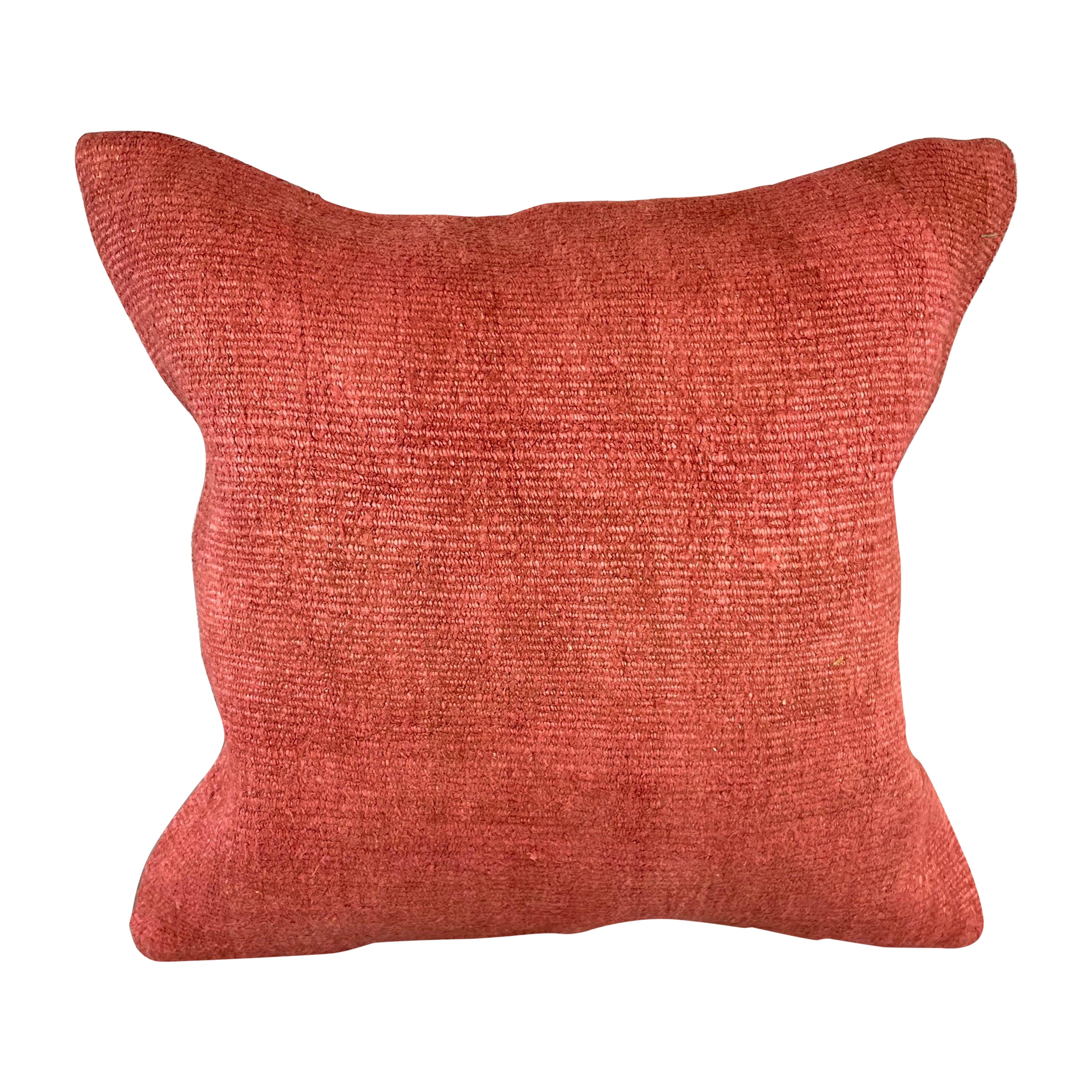 20 x 20 Hemp Turkish Cushion Natural Pinkish Red Pillow Cushion Cover #6457