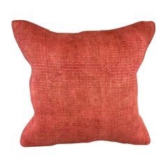 20 x 20 Hemp Turkish Cushion Natural Pinkish Red Pillow Cushion Cover #6457