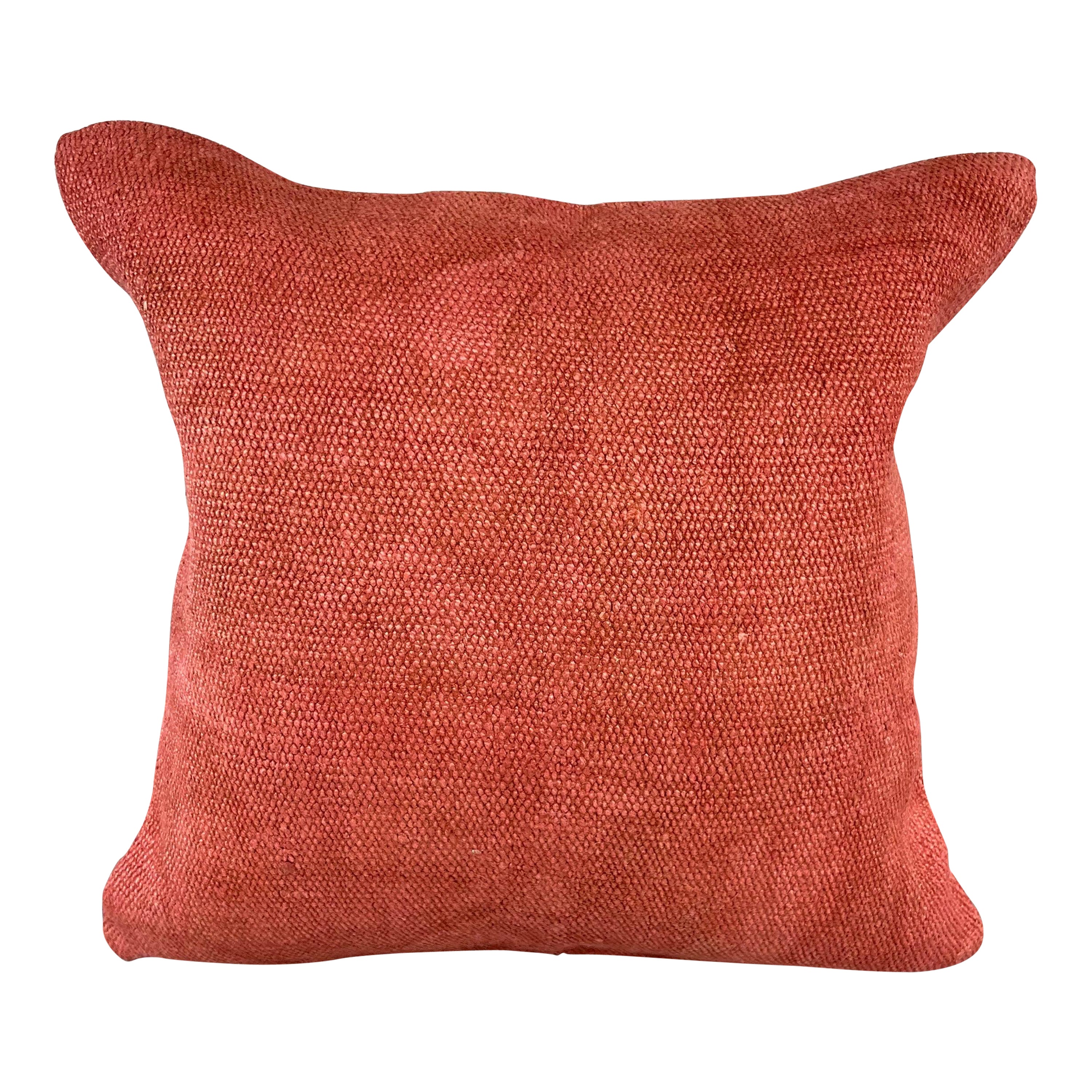 20 x 20 Hemp Turkish Cushion Natural Pinkish Red Pillow Cushion Cover #6456