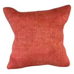 20 x 20 Hemp Turkish Cushion Natural Pinkish Red Pillow Cushion Cover #6464