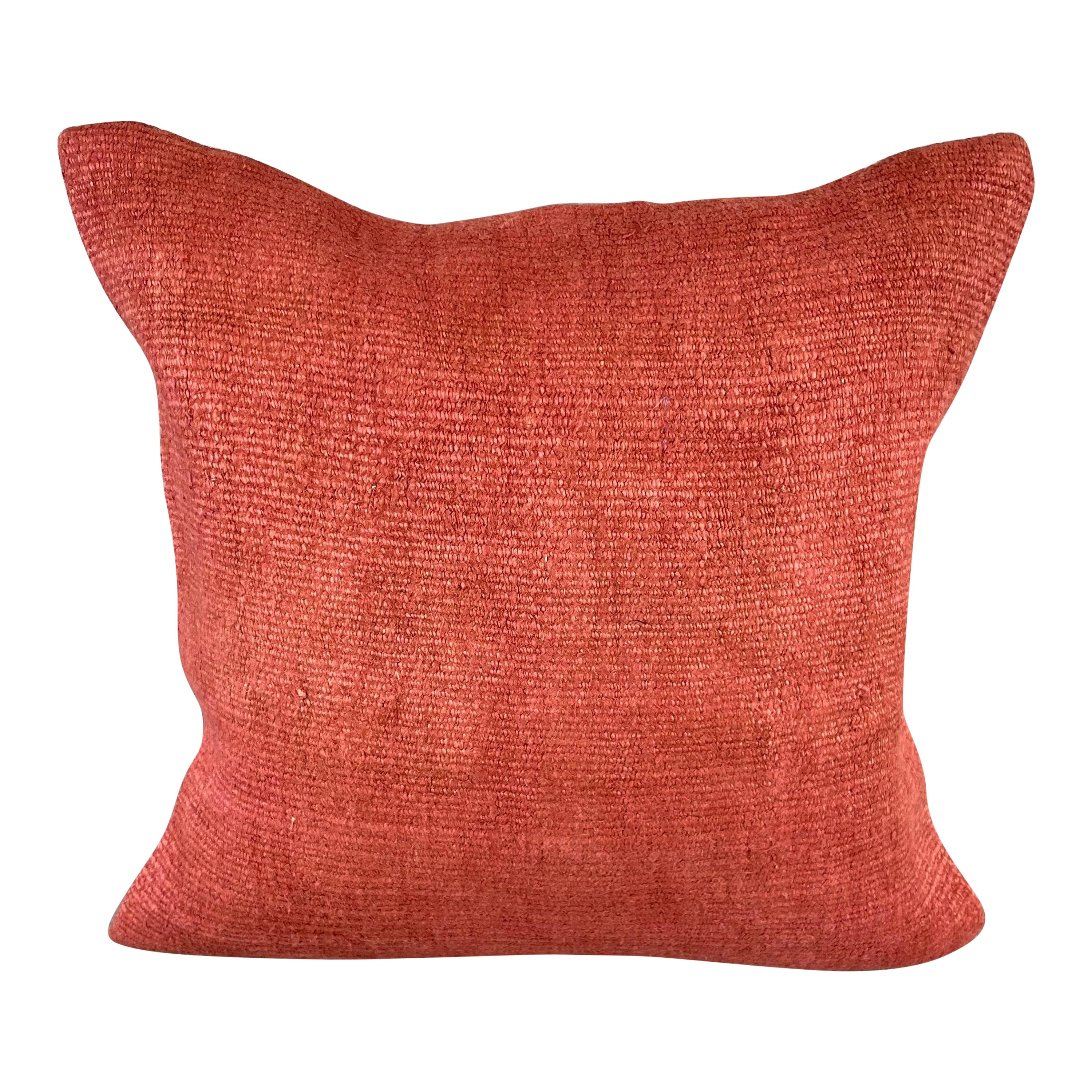 20 x 20 Hemp Turkish Cushion Natural Pinkish Red Pillow Cushion Cover #6455