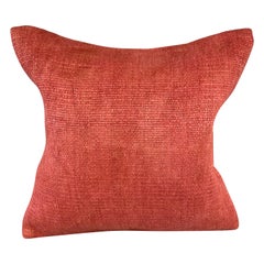 20 x 20 Hemp Turkish Cushion Natural Pinkish Red Pillow Cushion Cover #6466